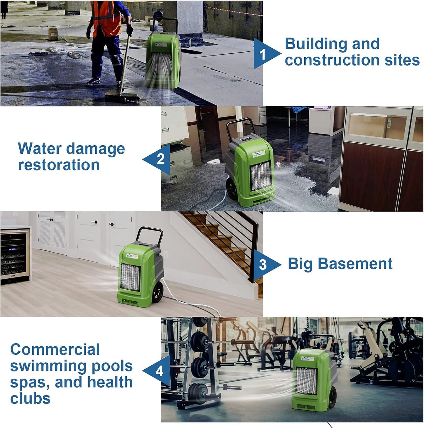 ALORAIR 190 Pints LGR Commercial Dehumidifier (Green)