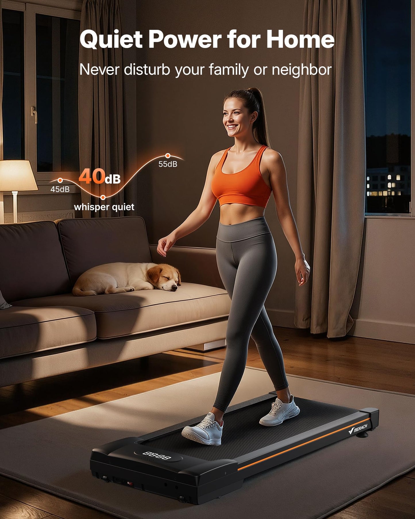 MERACH Walking Pad Treadmill with Incline 10% Auto Incline, Under Desk Treadmills for Home, 350LBS Capacity Compact Treadmill 3.0HP Strong Walkingpad with Bluetooth Speaker W50 Lite Walkpad