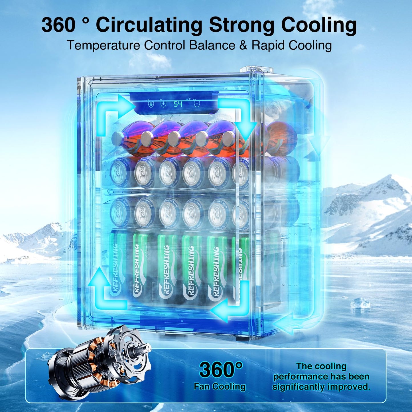 Kismile 18 Bottle Freestanding Wine Cooler Refrigerator, 1.7 Cu. Ft Mini Wine Fridge with Digital Temperature Control, Single Zone Cooling, Double-Layer Glass Door & Removable Shelves, 40-61°F