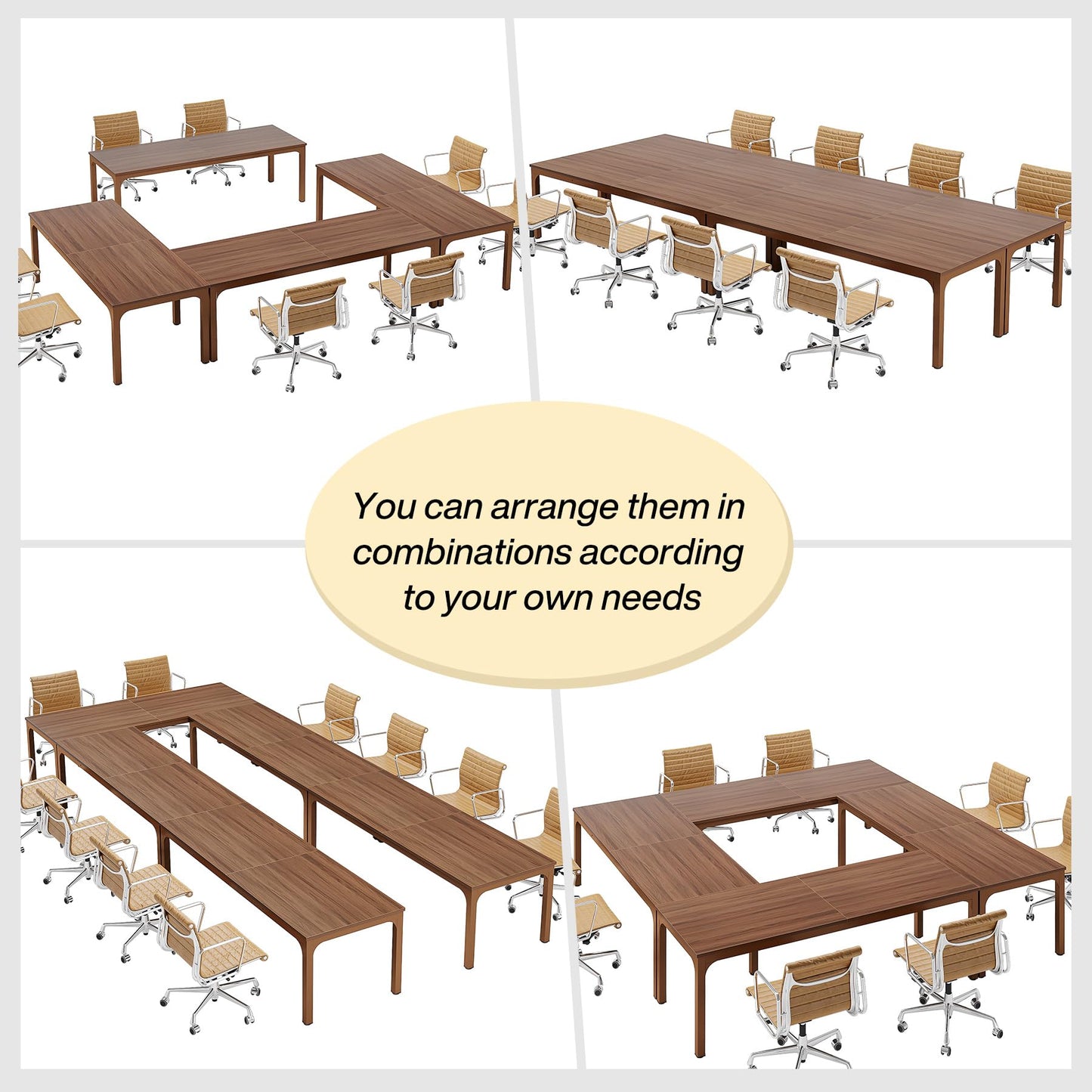 Tribesigns 6.5FT Conference Table, 78.7-Inch Rectangle Meeting Seminar Table, Large Business Tables for 6-8 People (Only Table)