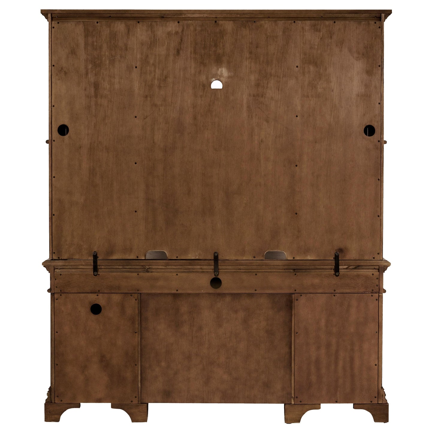 Coaster Home Furnishings - Hartshill - 5-Drawer Wood Credenza Desk with Hutch, Lockable Cabinets, USB Ports and Power Outlet - Home Office - 66-Inch - Burnished Oak - 881283