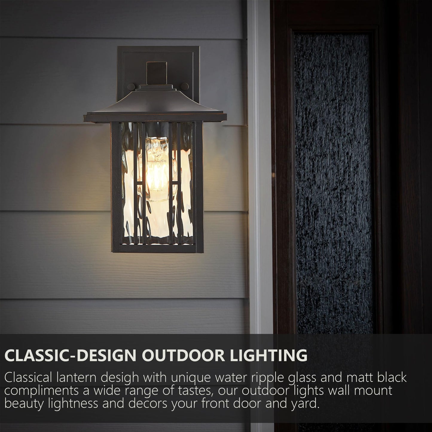 OUPAVOCS Outdoor Wall Lights, Waterproof Wall Lantern, 2-Pack, Oil Rubbed Bronze, Metal, Model OWL