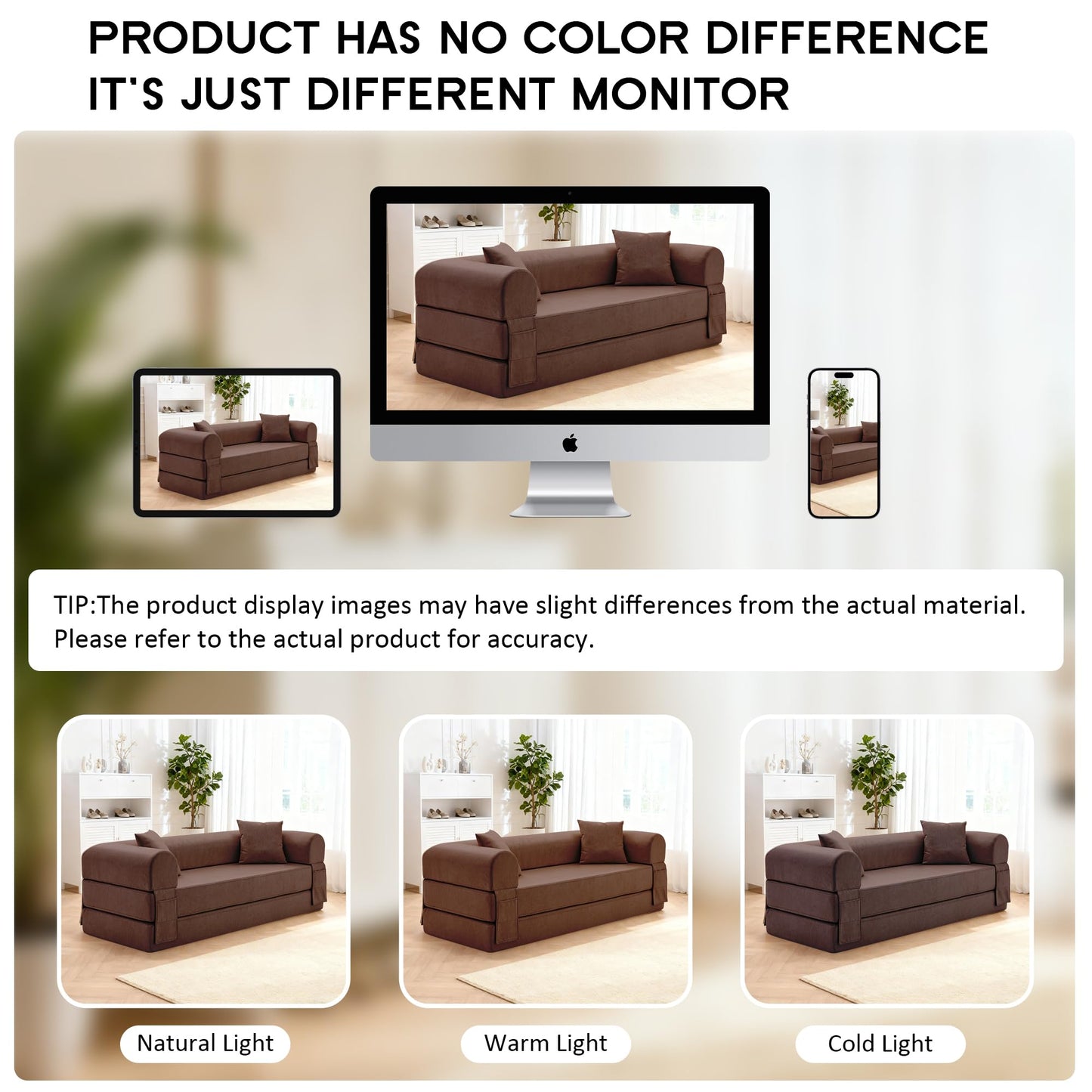 78.5" Convertible Sleeper Sofa Bed, Faux Leather Deep Seat Folding Floor Sofa with Pullout Bed & 2 Pillows, No Assembly Modern Boneless Couch Compression Sofa in Box for Living Room, Office, Brown