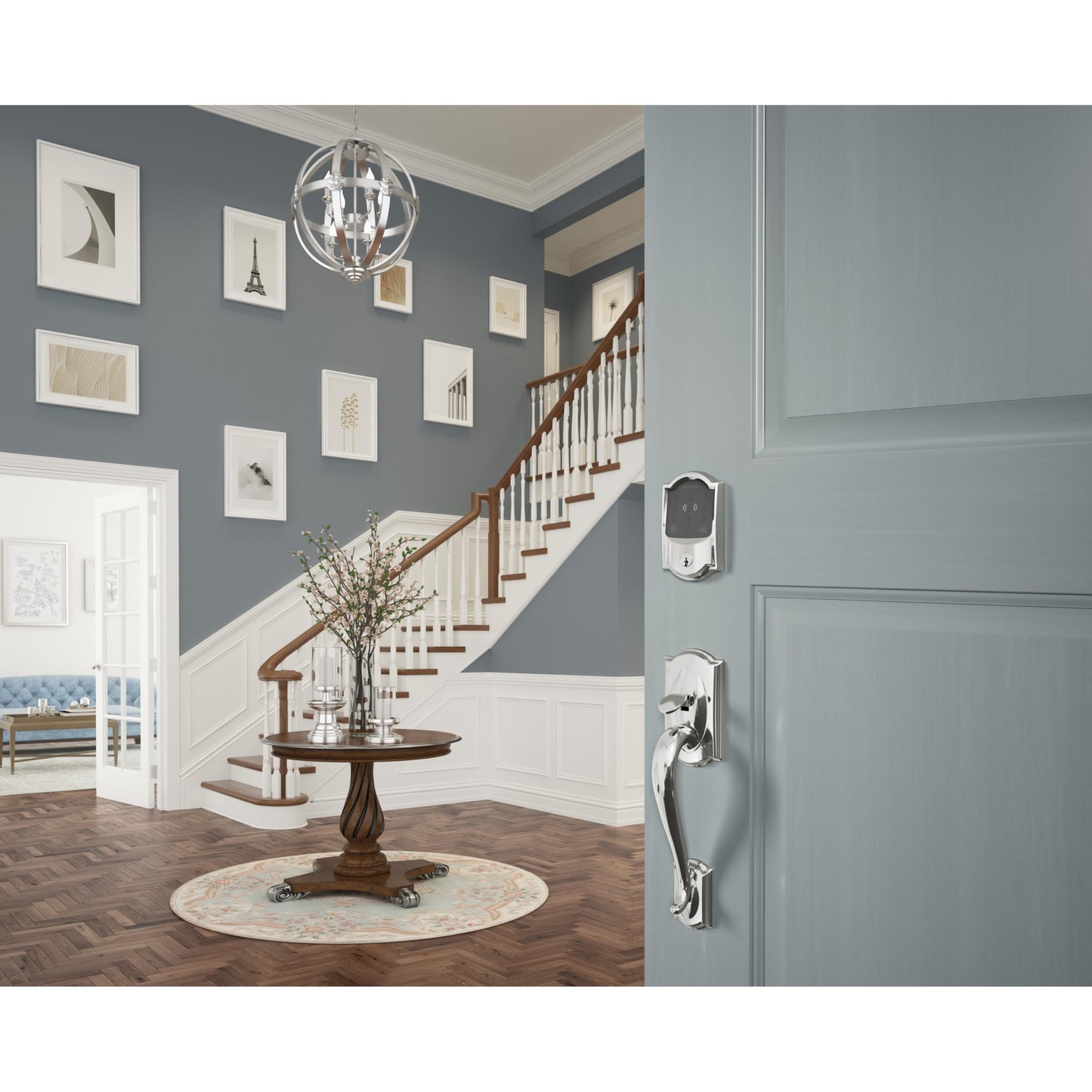 Schlage Encode Plus Smart Wi-Fi Lock for Front Door, Keyless Entry Deadbolt, Unlock with Apple Watch, Built-in WiFi and App Control, Easy Install, Alexa & Apple HomeKit Compatible, Bright Chrome
