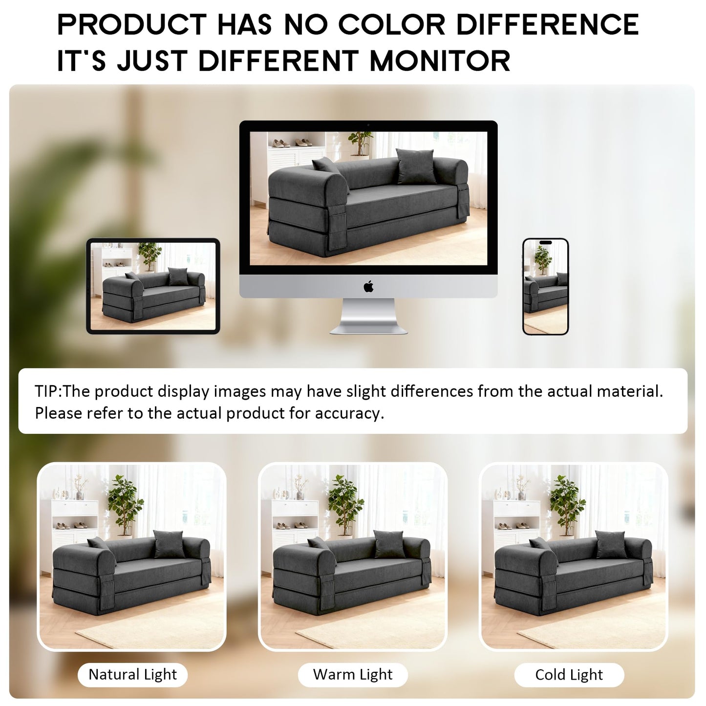 78.5" Convertible Sleeper Sofa Bed, Faux Leather Folding Floor Sofa with Pullout Bed&2 Pillows, No Assembly Modern Boneless Couch Compression Sofa in Box with Storage Pocket for Living Room, Gray