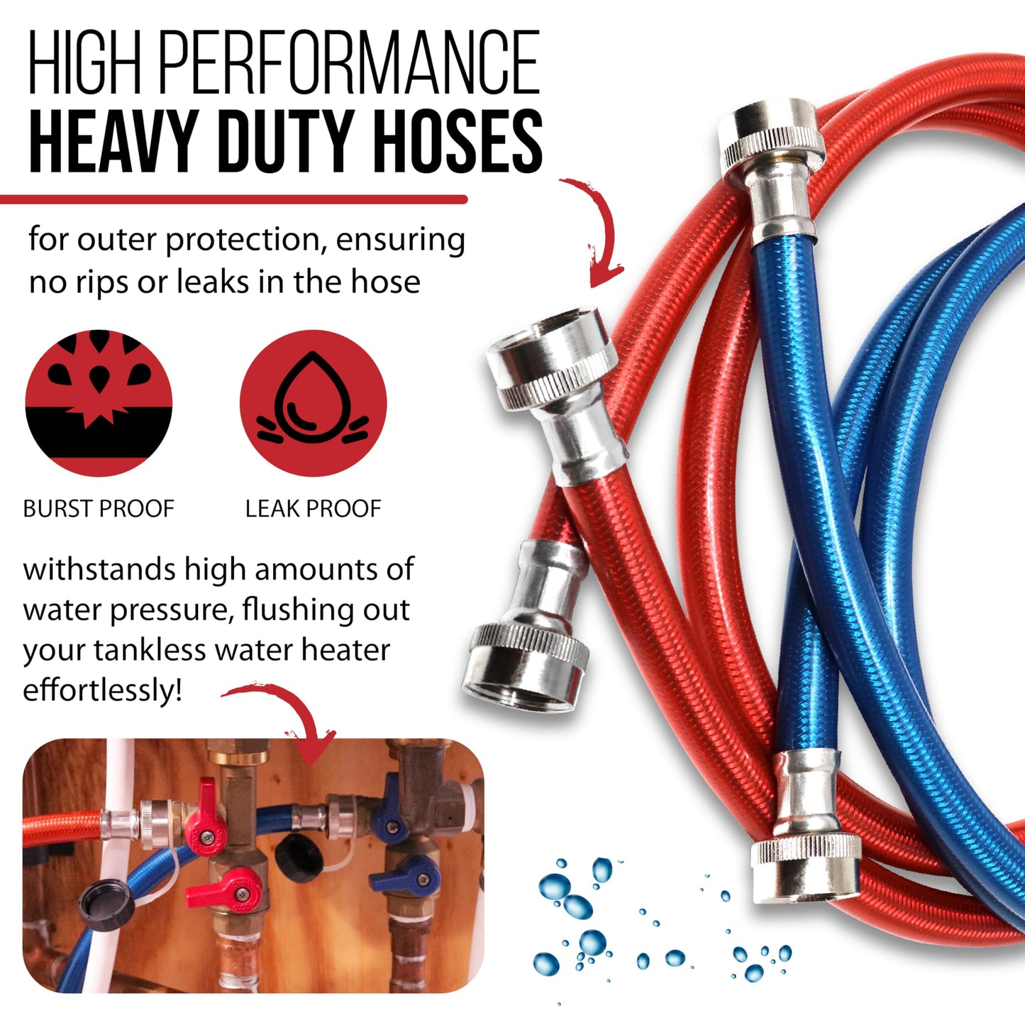 Safetech Tankless Water Heater Flushing Kit with 5-Gallon Screw-Top Lid, Premium Hoses, 1/6 HP Utility Pump, 4 Quarts Descaler, and Pump Grate