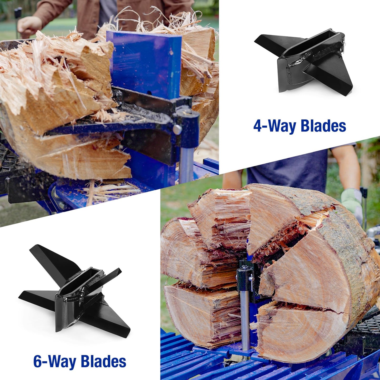 BILT HARD 35 Ton Gas Log Splitter with Log Lift, 4-Way & 6-Way Wedges, 306cc 10 HP Towable Full Beam Wood Splitter, Bucher 2 Stage Gear Pump