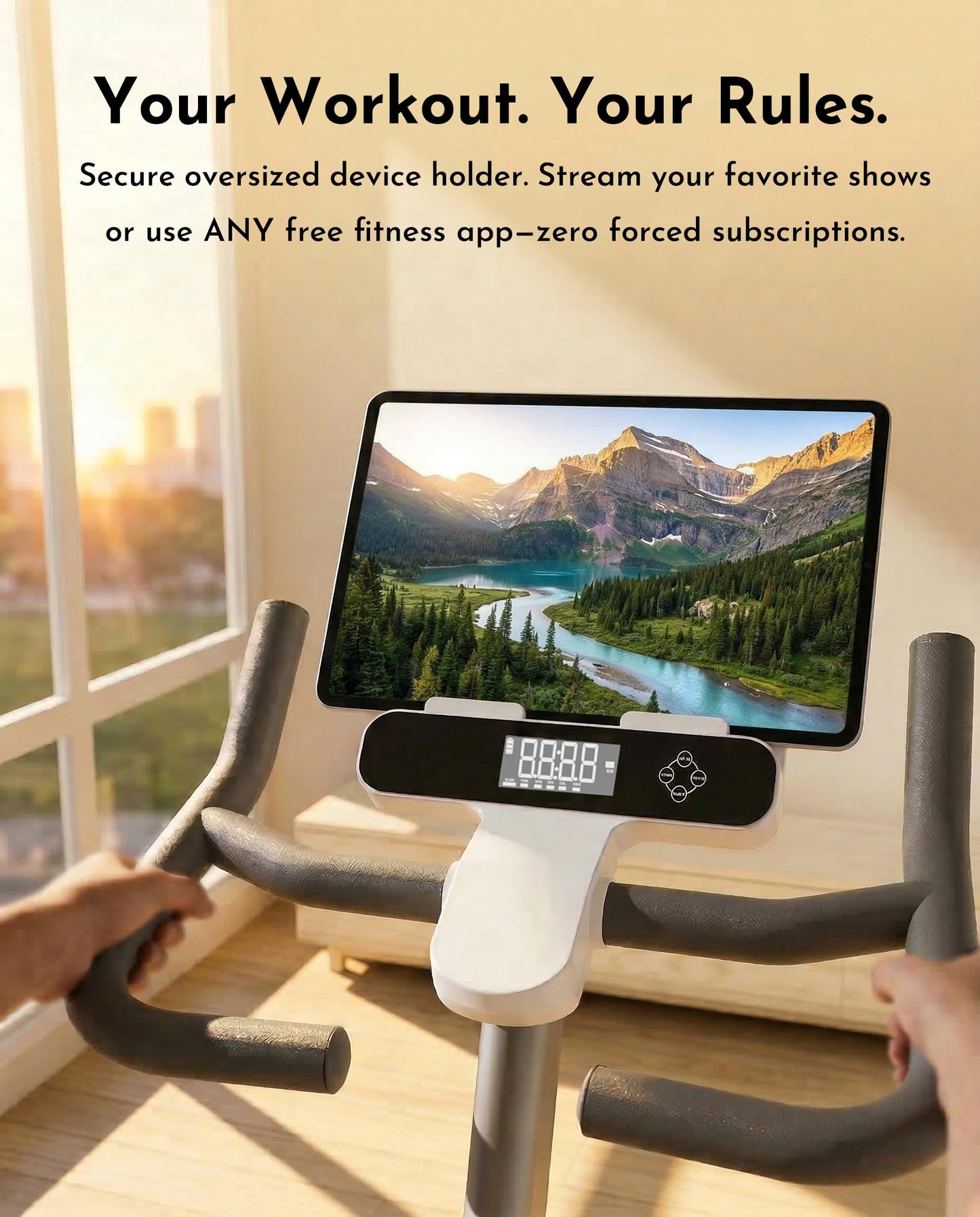 ZAZARI Compact Magnetic Exercise Bike, White