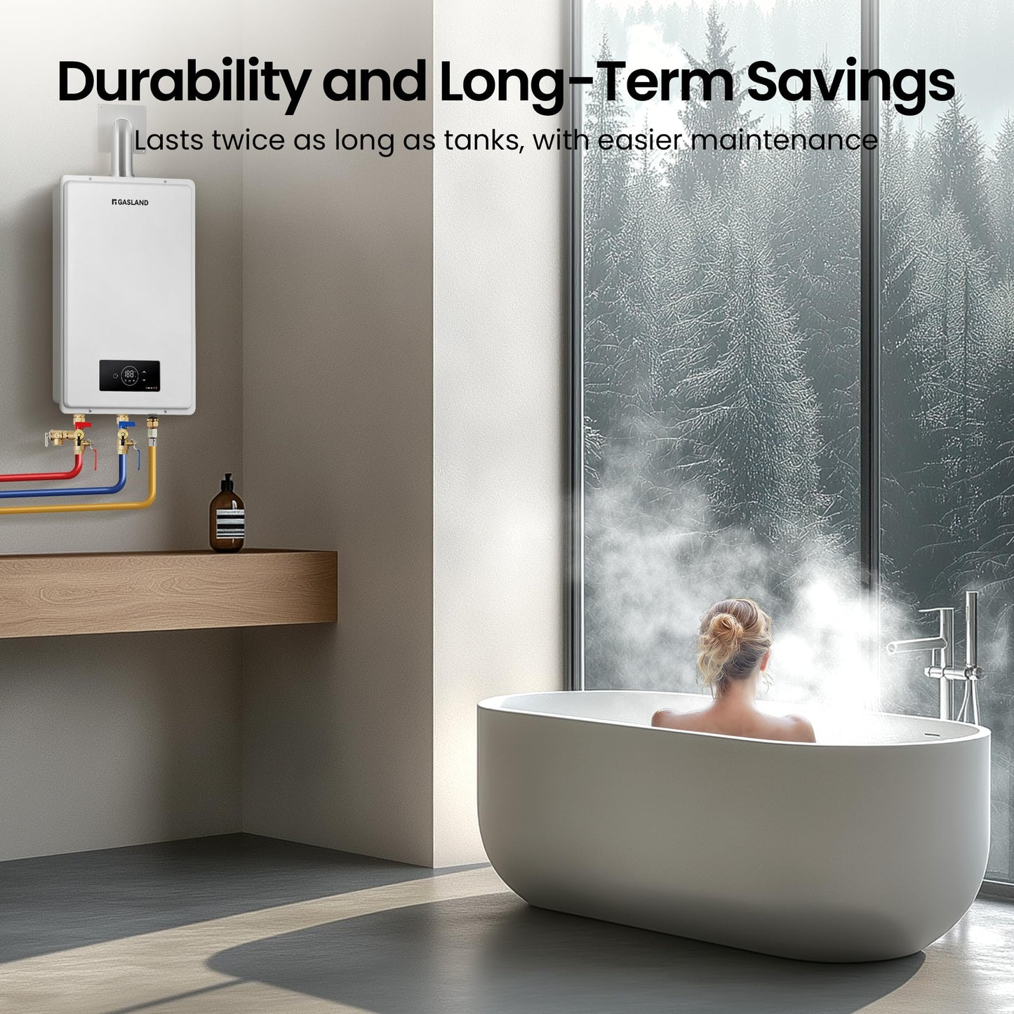 GASLAND Gasmart C 150,000 BTU, Max 5.8 GPM CSA Certified Whole House Natural Gas Tankless Water Heater | Instant Hot Water Heater, CS528NG