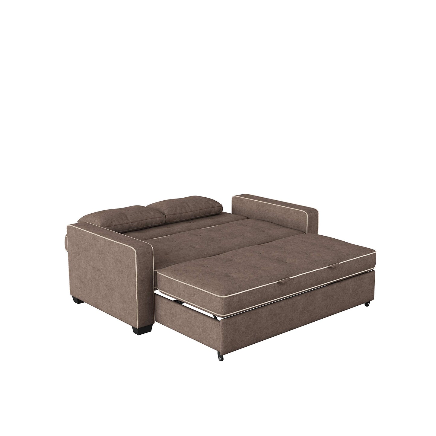 Serta Ainsley Loveseat with Pull Out Sleeper Microfiber Java Full