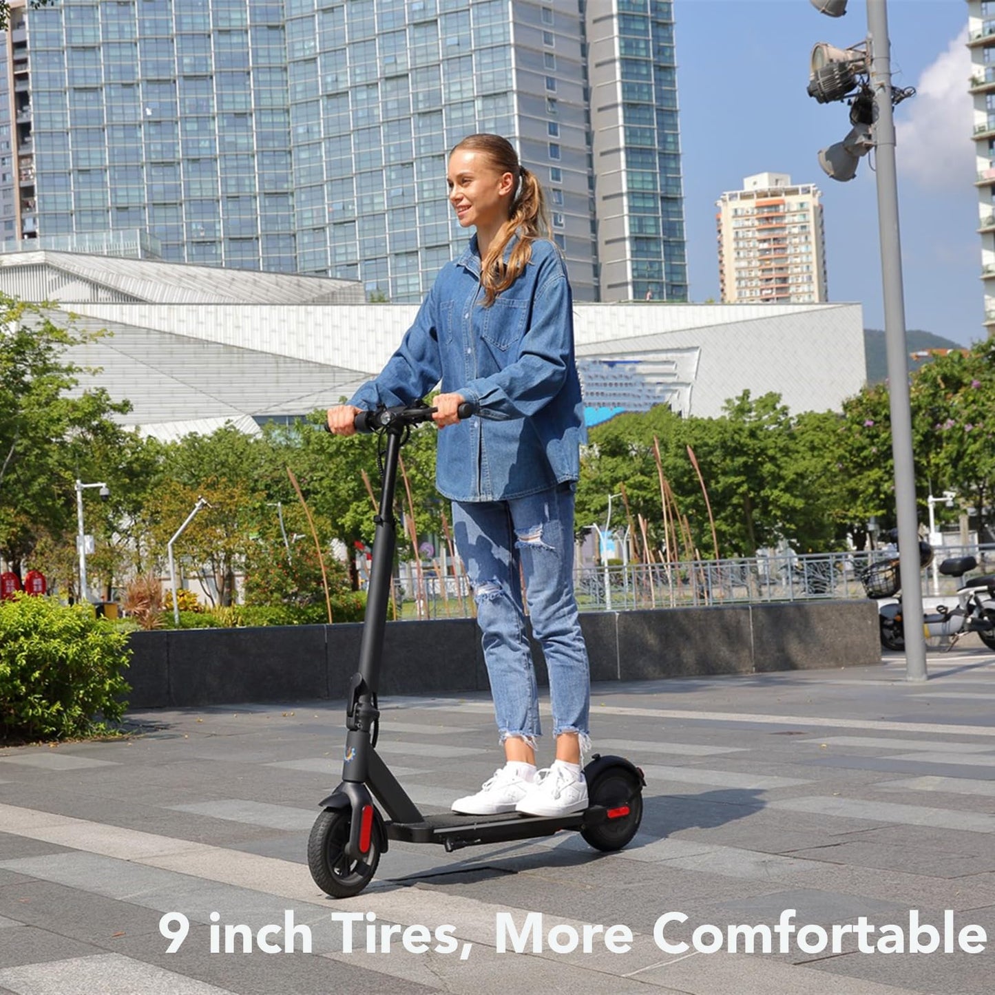 Caroma Electric Scooter Adults, E Scooter for Adult, Fast Electric Scooter 20 mph & 300 lbs, 350W Motor, 20 Miles Range & 20 Mph, 9" Solid Tires, Folding Motorized Scooter for Adults, App Control