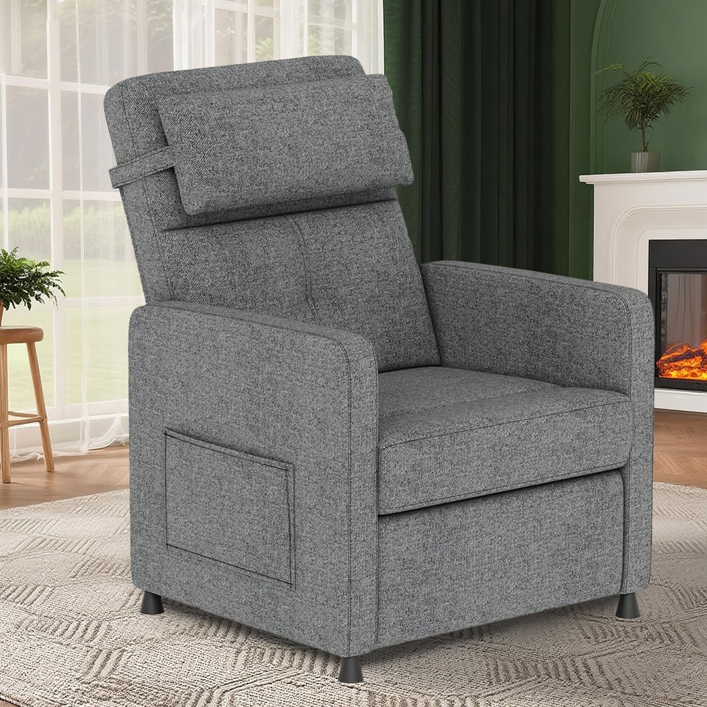 GarveeHome Electric Recliner Chair Adjustable Power Recliner for Living Room Bedroom with Lumbar Support & Side Pockets & USB Port