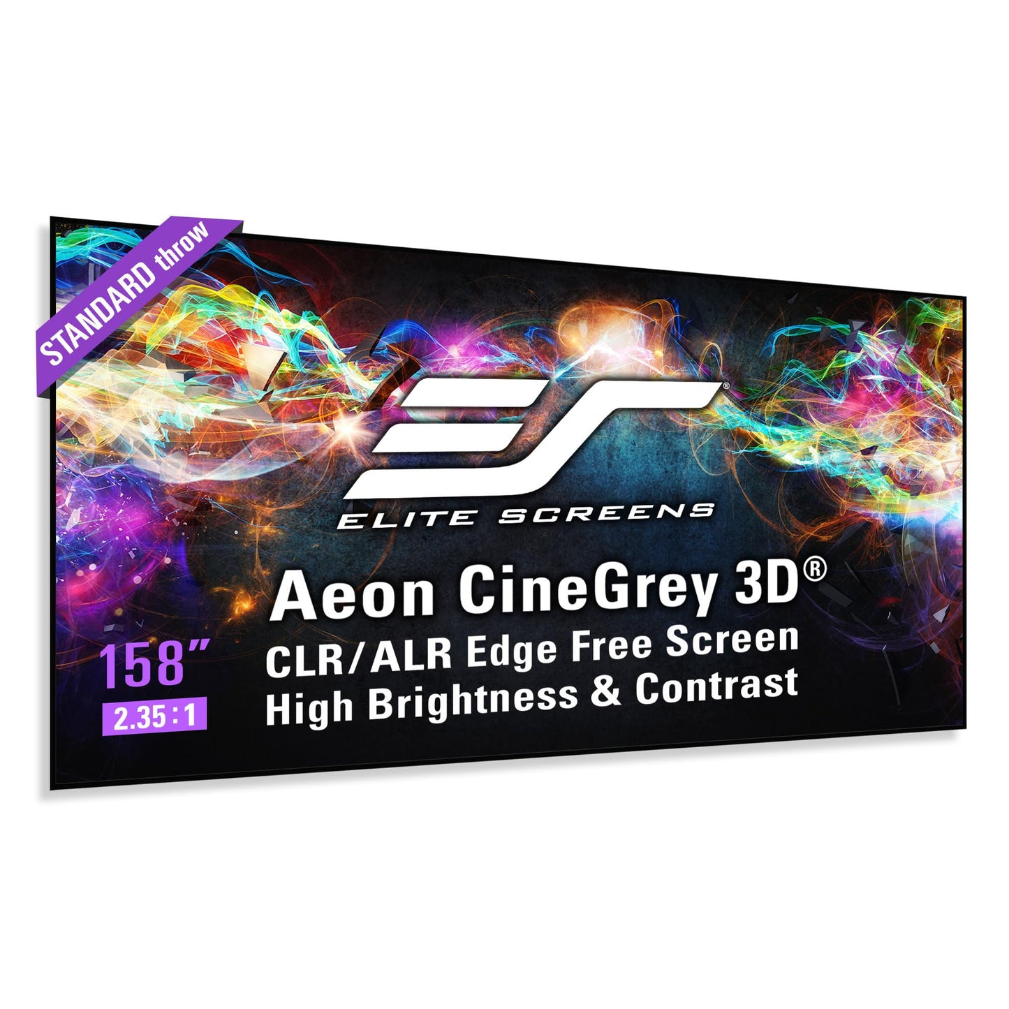 Elite Screens 158 inch CLR/ALR Projector Screen 16:9 4K, Standard Throw Projection, Edge Free Ambient Light Rejecting Grey for Indoor Movie Screen Home Theater - Aeon CineGrey 3D- AR158DHD3