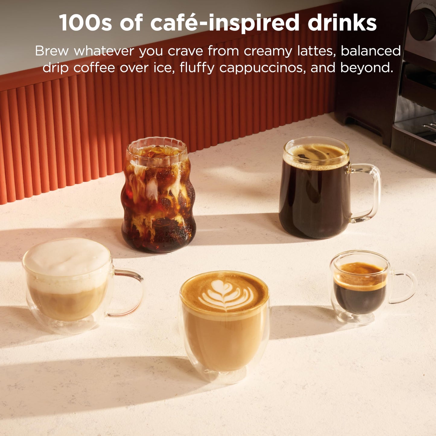 Ninja Luxe™ Café Mini | Espresso Machine & Drip Coffee | Built-in Burr Grinder, Precision Scale & Manual Steam Wand | Lattes, Cappuccinos & More | Stainless Steel | ES301