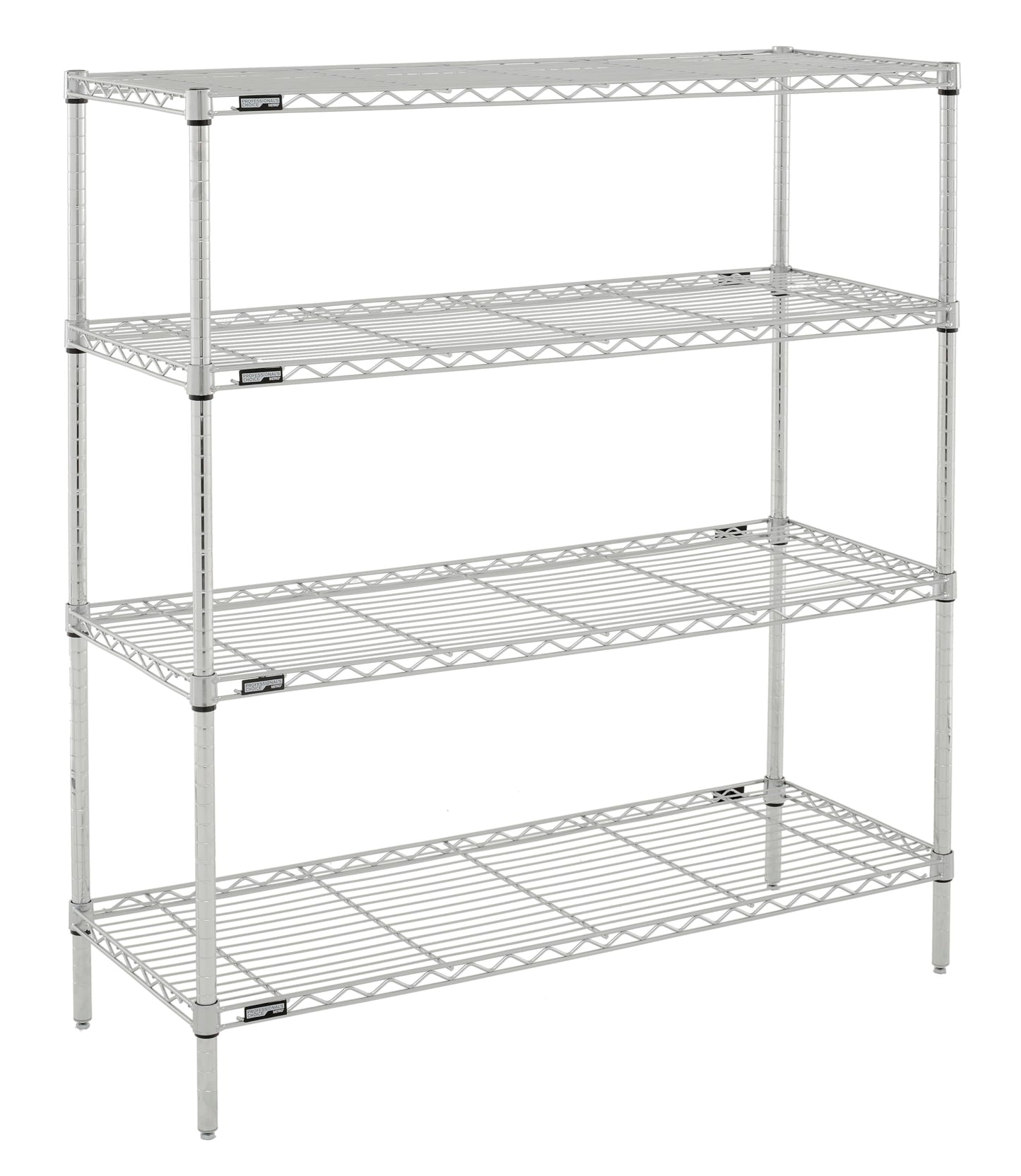 METRO Professional's Choice Commercial-Grade NSF Shelving Unit - Multipurpose Adjustable Wire Shelf for Home, Garage, Kitchen and More - 4 Shelves, 18" W x 48" L x 54" H - Chromate