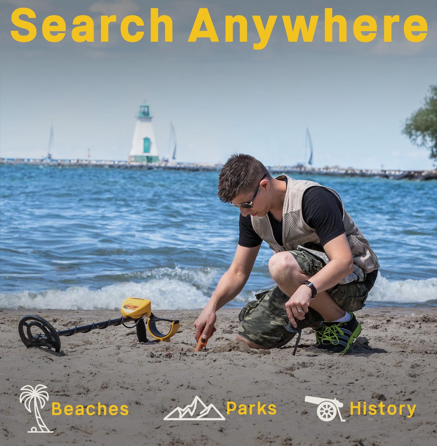Garrett Ace 250 Metal Detector with Submersible Search Coil