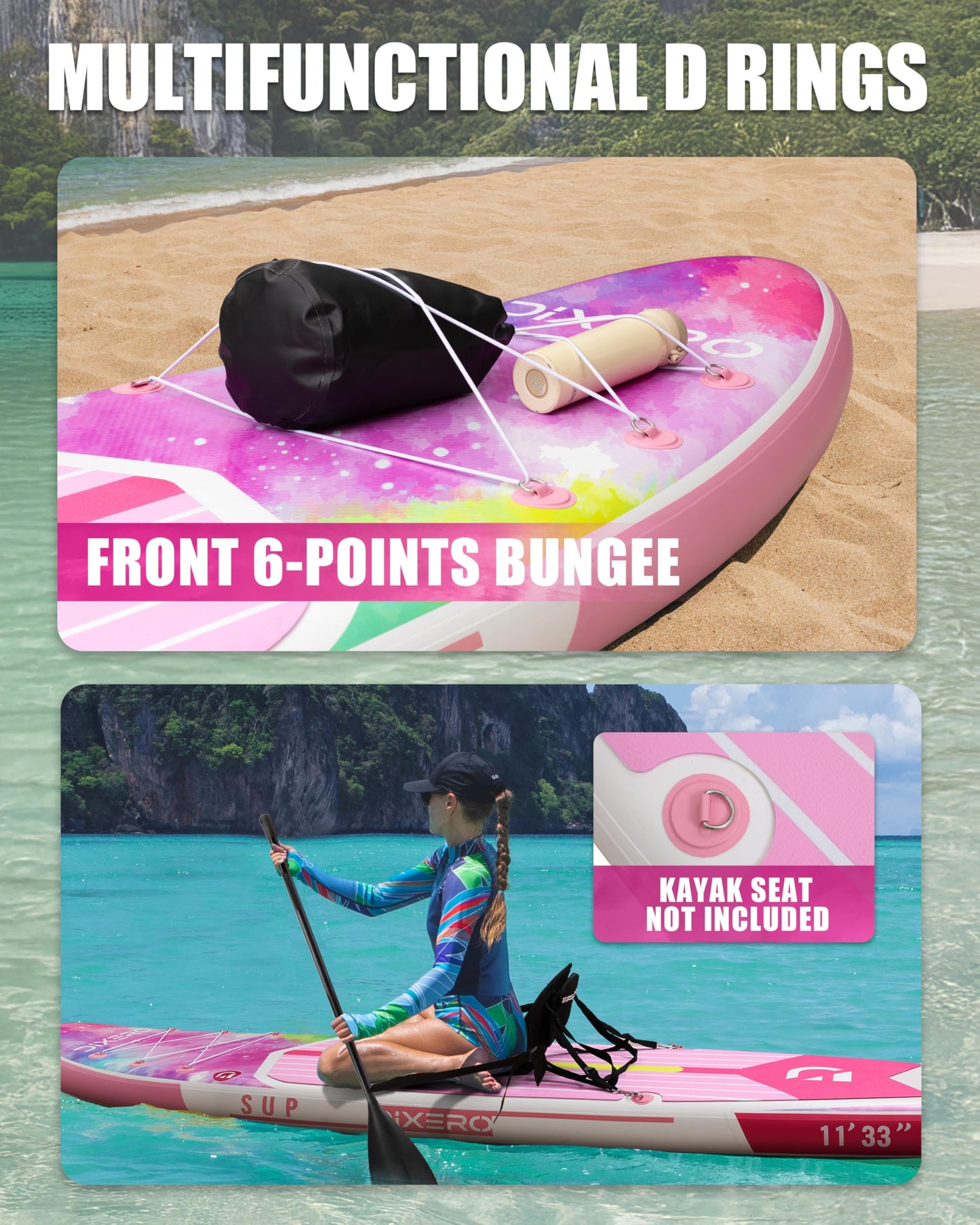 Dixero Inflatable Stand Up Paddle Board with SUP Accessories, Anti-Slip EVA Deck, 11'*33" Inflatable Paddle Boards for Adults & Youth of All Skill Levels