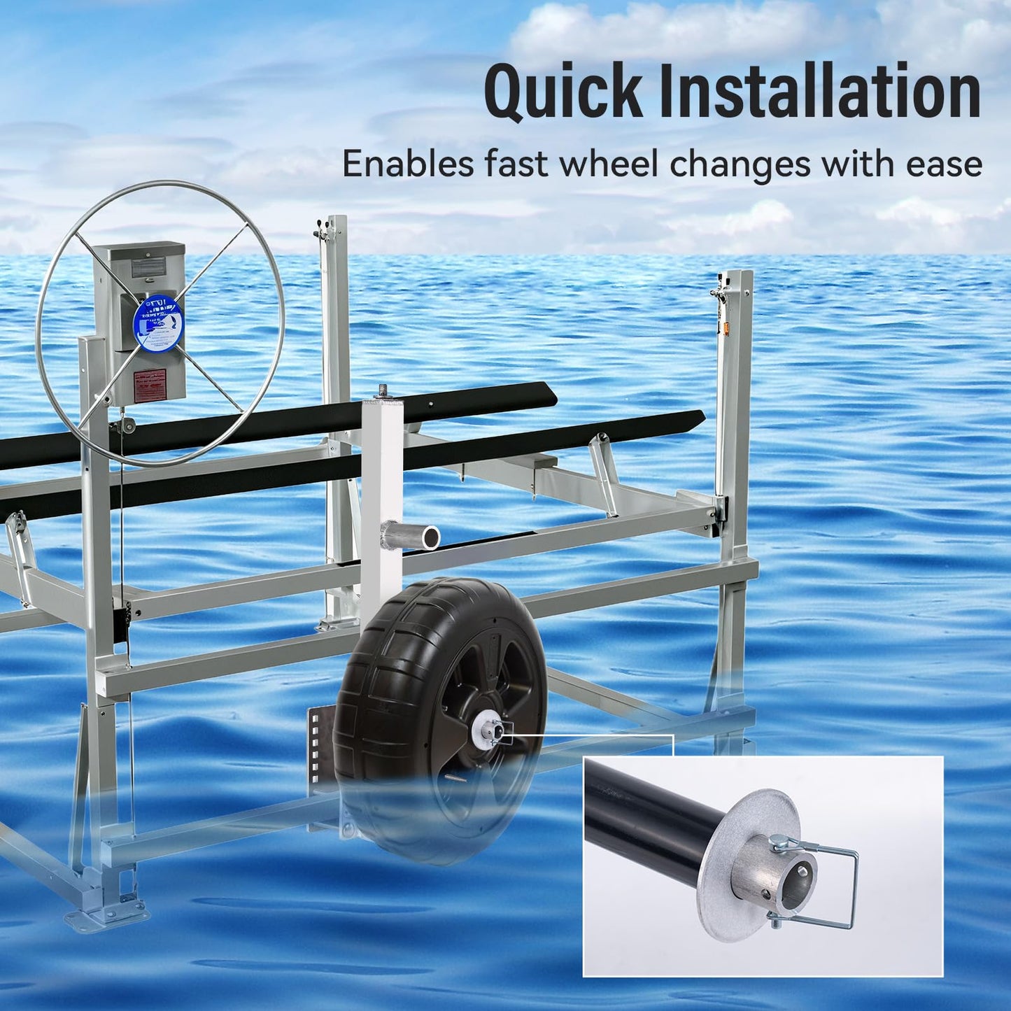 28199 Boat Lift Wheel Kit | Boat Lift Systems for for Marine, Corrosion-Resistant, Weatherproof Design (Pair, Silver)