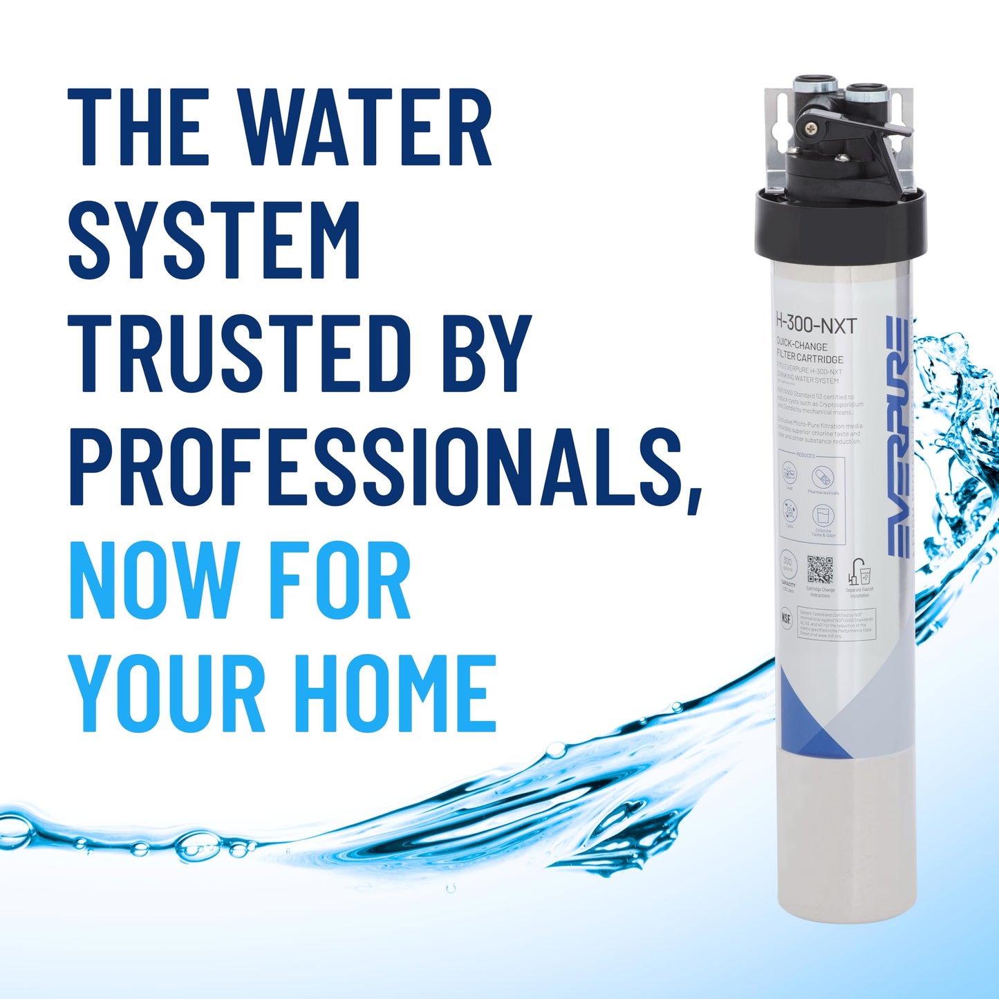 Pentair Everpure EF-1500 Full Flow Drinking Water System, EV985800, NSF Certified to Reduce Lead, Includes Filter Head, Cartridge, and All Hardware, 1,500 Gallon Capacity, 0.5 Micron