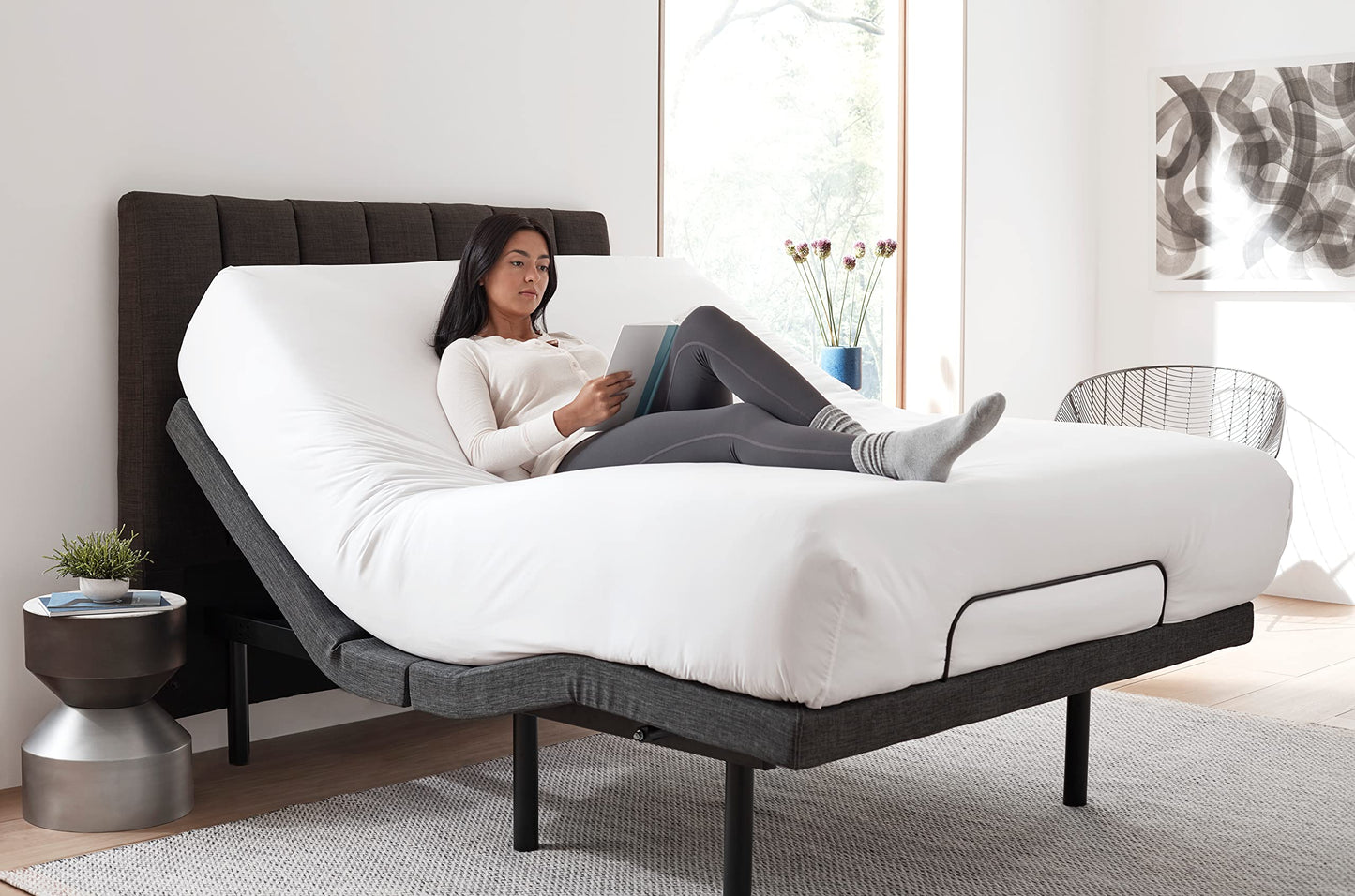 PHOENIX ISELECT Adjustable Bed Frame King - S1000 Messaging King Adjustable Bed Base with Wireless Remote Control - Head & Foot Incline, Anti Snore, Zero Clearance & Memory Positions