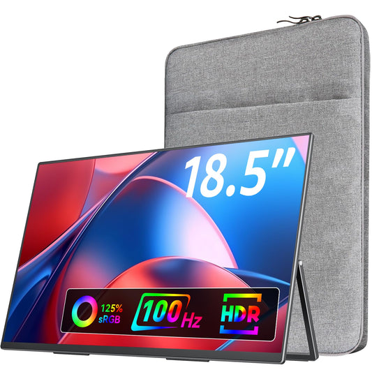 VisionOwl Portable Monitor for Laptop, IPS USB-C HDMI Travel Second Monitor for MacBook Pro Air, PC, PS5, Xbox, Portable Second Screen, Built-in Kickstand, Speakers, VESA Mountable, 18.5 Inch