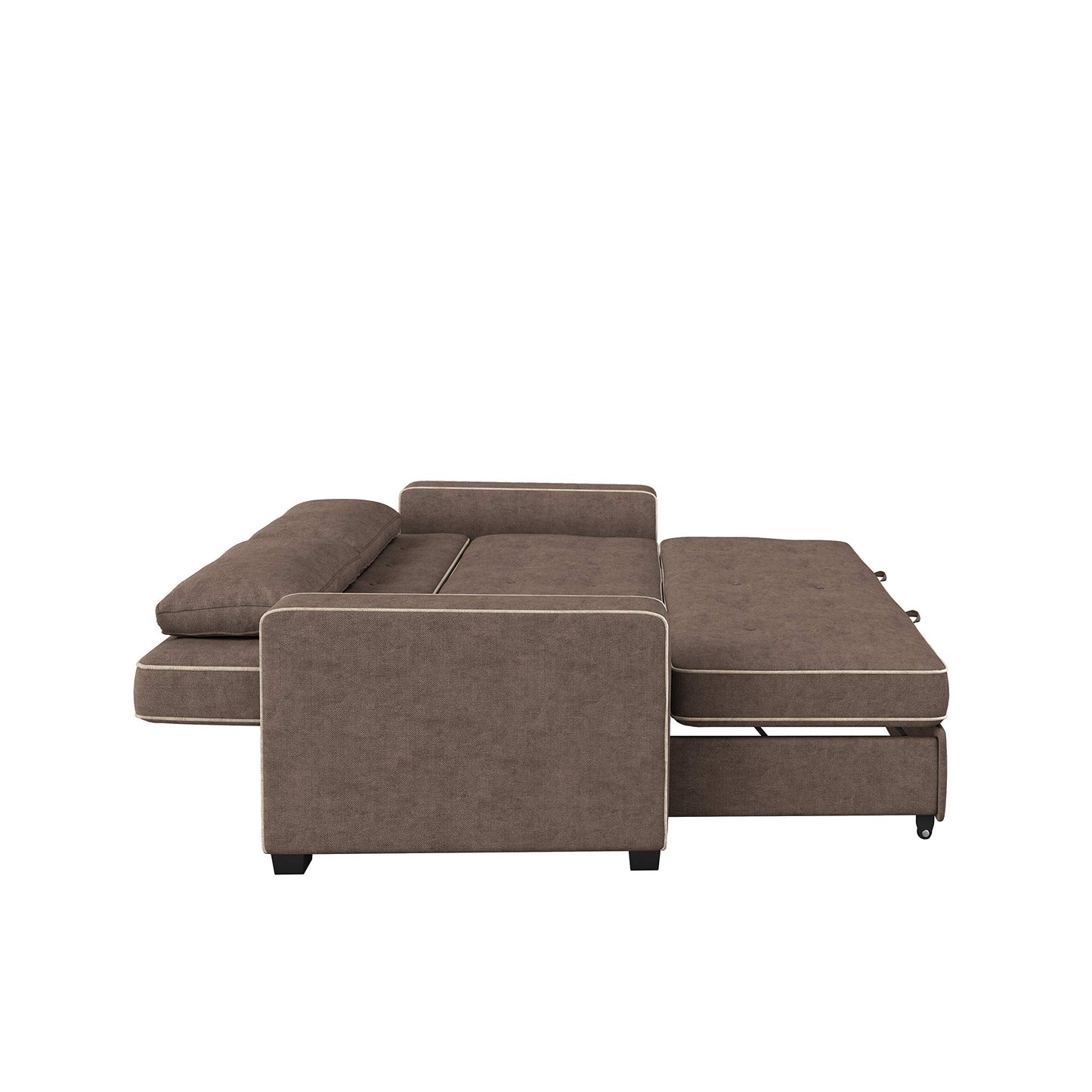 Serta Ainsley Loveseat with Pull Out Sleeper Microfiber Java Full