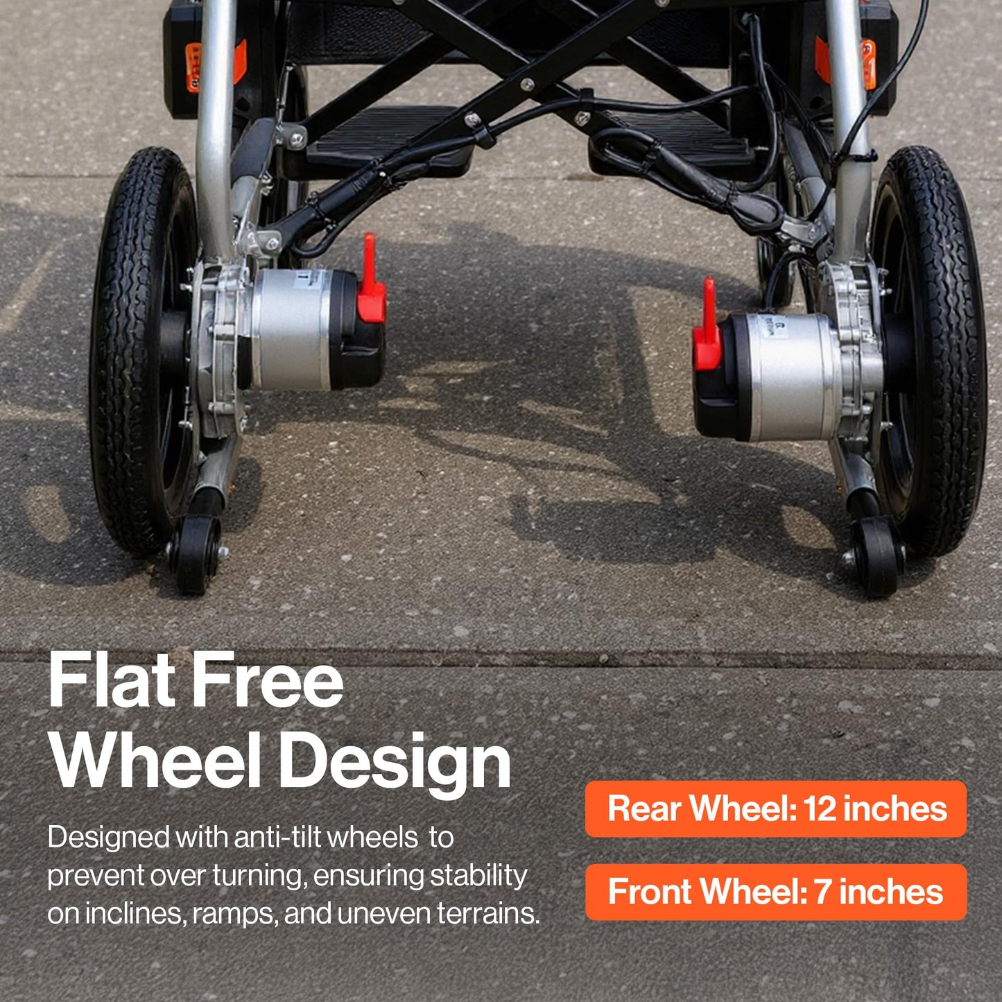 SuperHandy GoRide Series Electric Wheelchairs – Lightweight, Foldable Power Chairs with Dual Brushless Motors, Zero-Turn Maneuverability & Electromagnetic Brake (GoRide 2 Plus - 300 Lb Max)