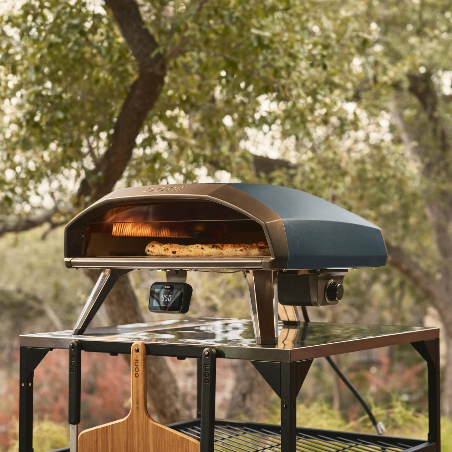 Ooni Koda 2 Pro Propane Gas Pizza Oven – 18" Gas Powered Outdoor Oven with 28 mBar Regulator and Gas Hose, Gas powered Portable Pizza Oven - Slate Blue