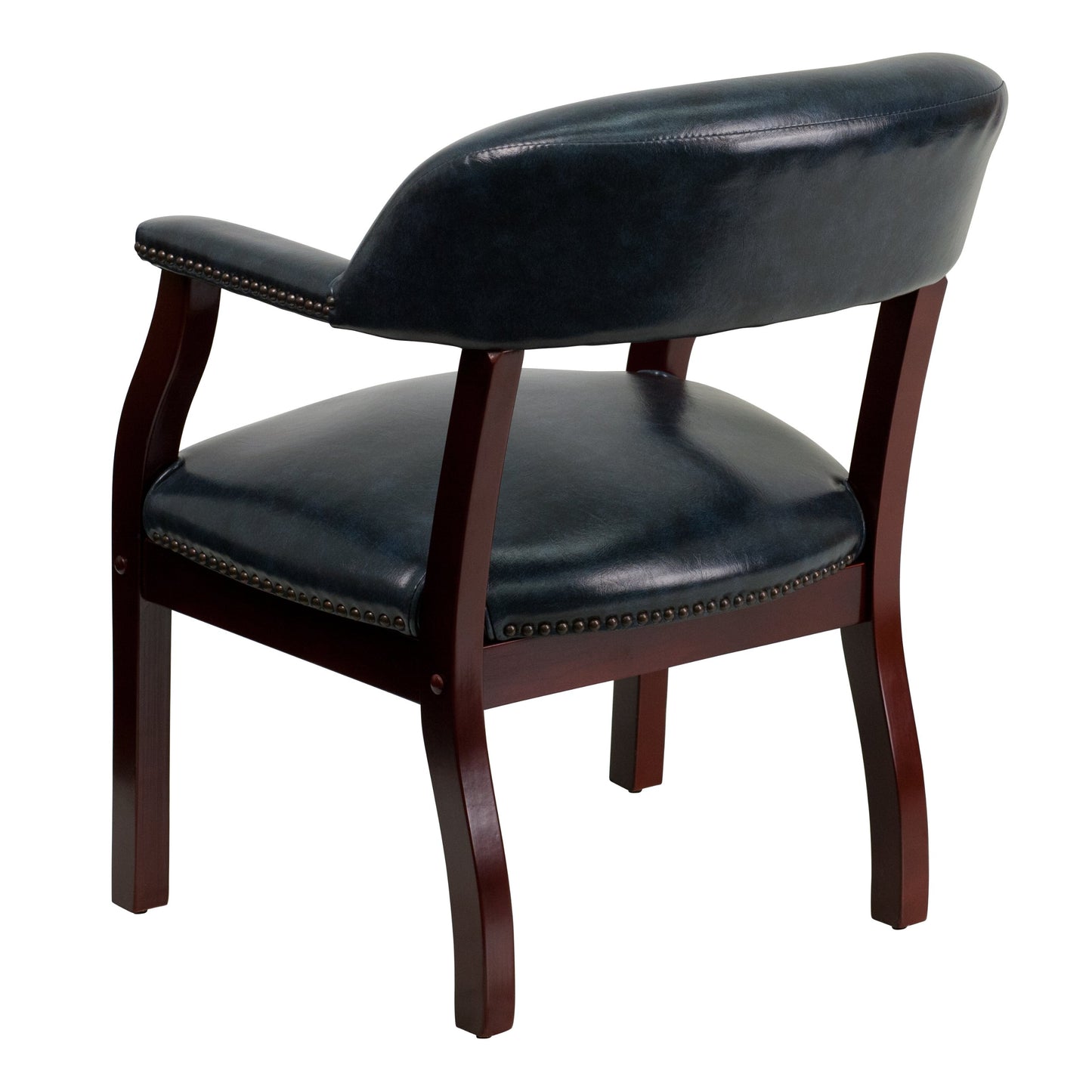 Flash Furniture Diamond Navy Vinyl Luxurious Conference Chair with Accent Nail Trim