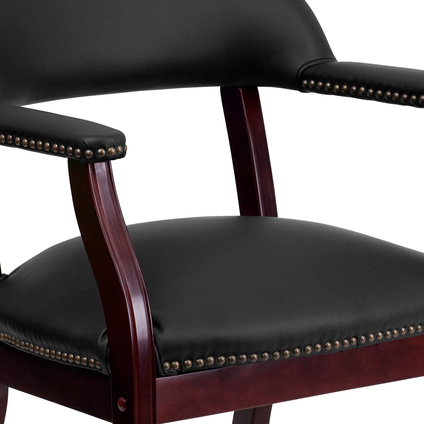 Flash Furniture Diamond Black LeatherSoft Conference Chair with Accent Nail Trim