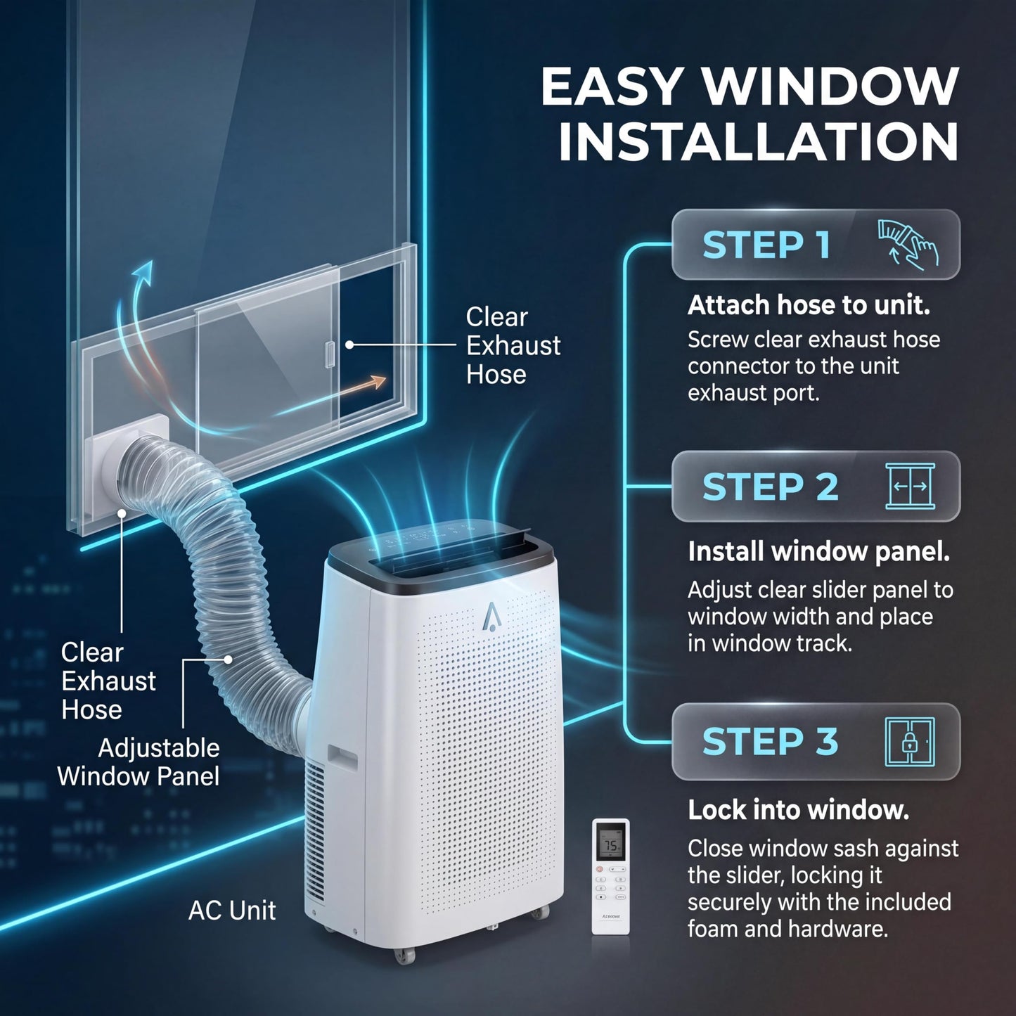 14,000 BTU Portable Air Conditioners, Cools Large Room Up to 700 Sq.Ft, 3-in-1 AC Unit with Dehumidifier & Fan, Remote Control, Quiet Sleep Mode, Energy Efficient for Home Office Garage