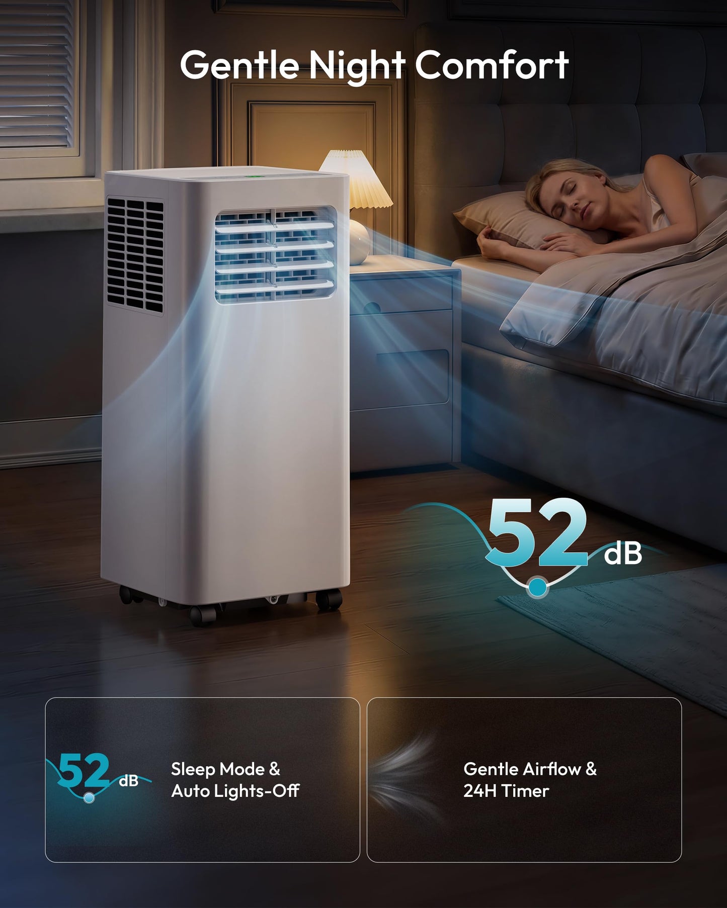 EUHOMY Portable Air Conditioners 14,000 BTU, Smart 4-in-1 Portable AC Unit Cools Up to 650 Sq.Ft, Cool, Dehumidifier, Fan, Remote/WiFi App Control, Window Kit for Bedroom, 350 CFM, 24H Timer