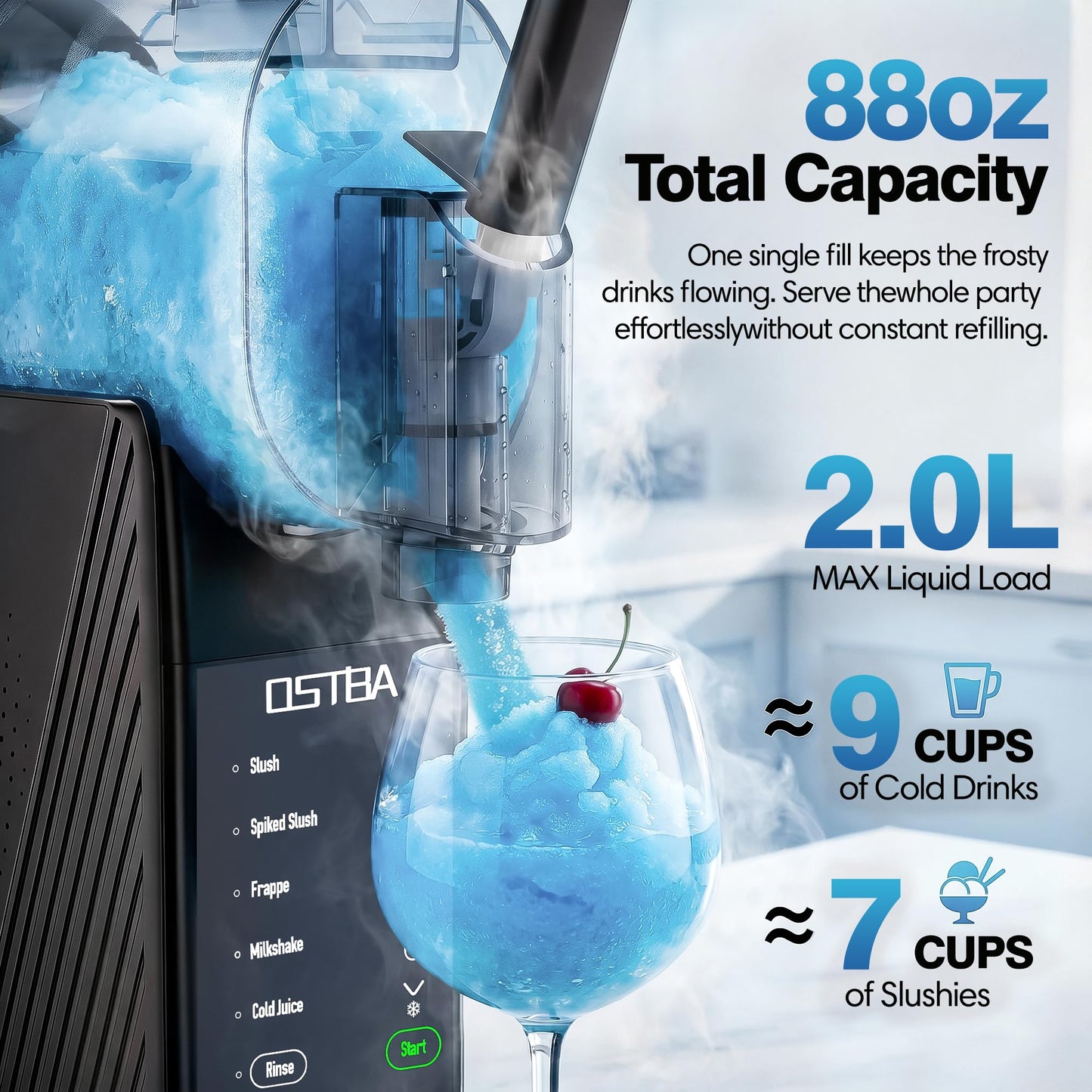 Slushie Machine-88oz Slushy Machine for Home, Frozen Drink Maker, No Ice Needed, One-Touch Slush Machine with 6 Preset Programs Self-Clean Function for Margarita, Smoothie, Milkshake, Frozen Cocktails