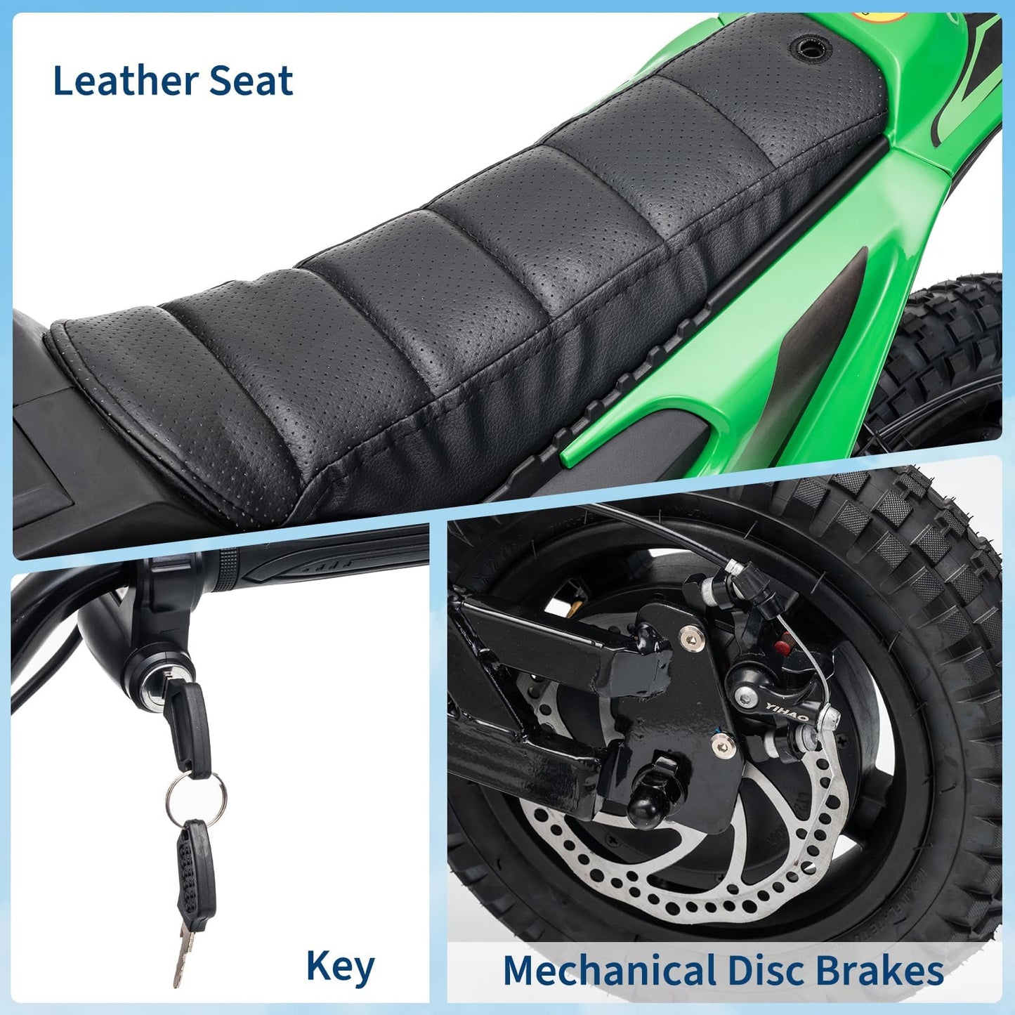 24V Electric Dirt Bike for Kids, 350w Electric Motorcycle for Kids - Up to 13.67Mile/h Long-Range, Ride on Motorcycle with Rear Wheel Suspension, 12 Miles Range, Twist Grip Throttle, Rubber Tire