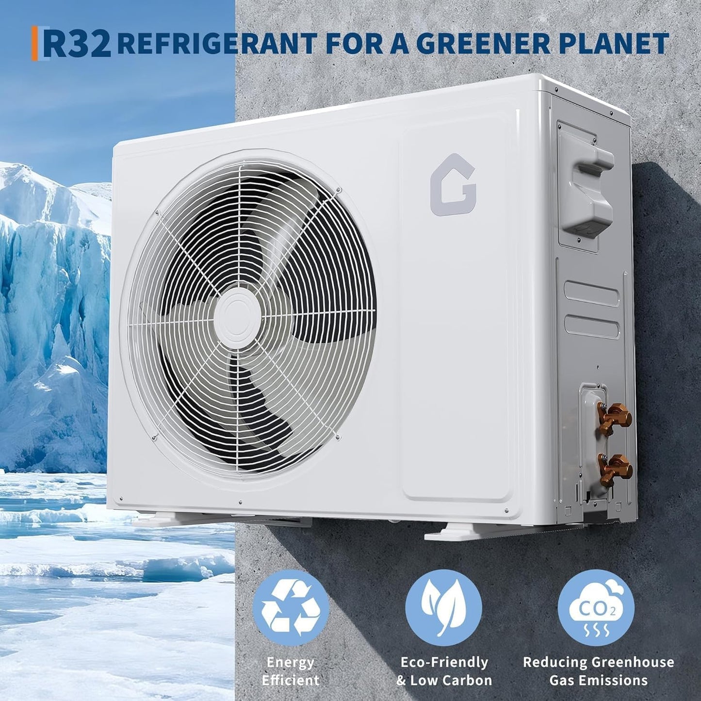 12000 BTU Mini Split Air Conditioner& Heater, 21 SEER2, Cools 750 Sq.Ft, Alexa Compatible, Inverter Tech Ductless Air Conditioner with WiFi & Remote Control/Self Cleaning/Installation Kit, 230V