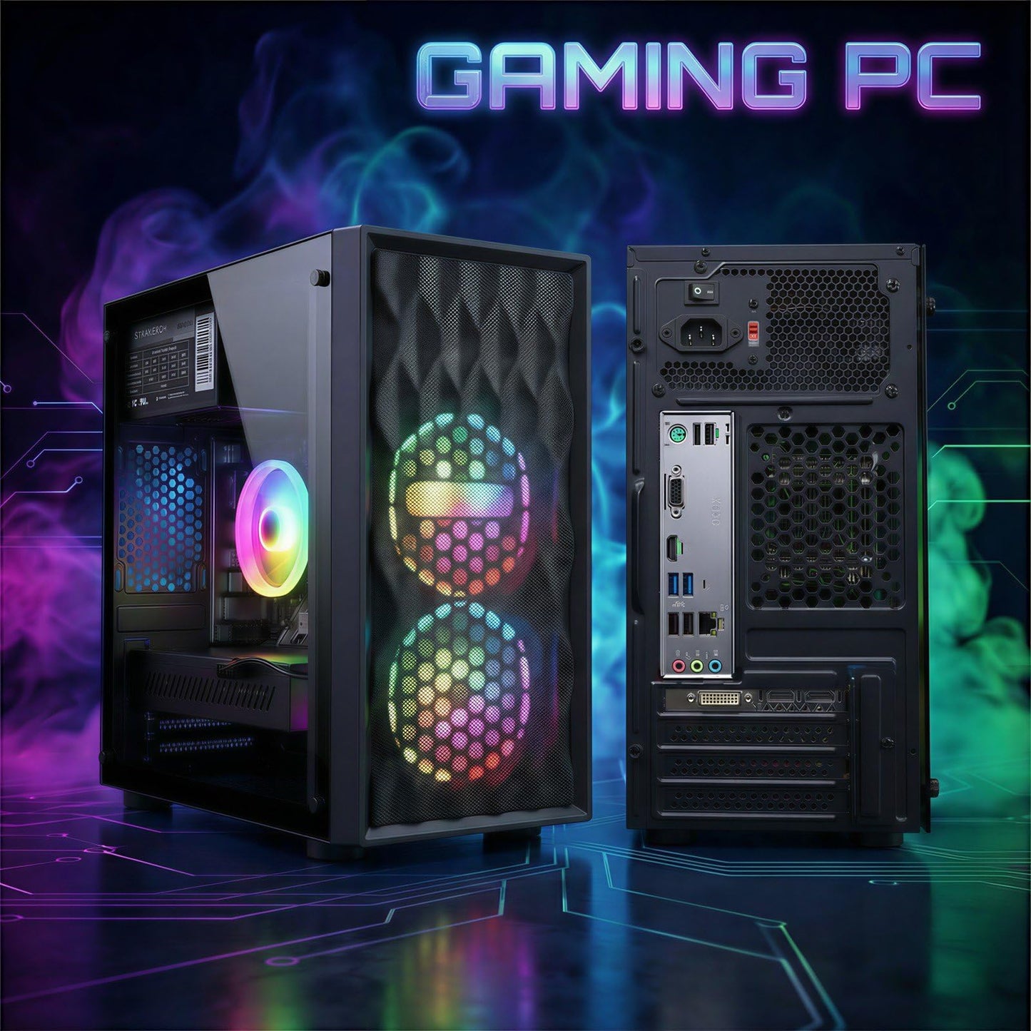 STGAubron Gaming PC Computer Desktop, Radeon RX 560 4G, Intel Core I7 8th up to 4.1GHz, 16G DDR4, 512G SSD, WiFi 6 & BT 5.2, RGB Fan x2, Windows 11 Home