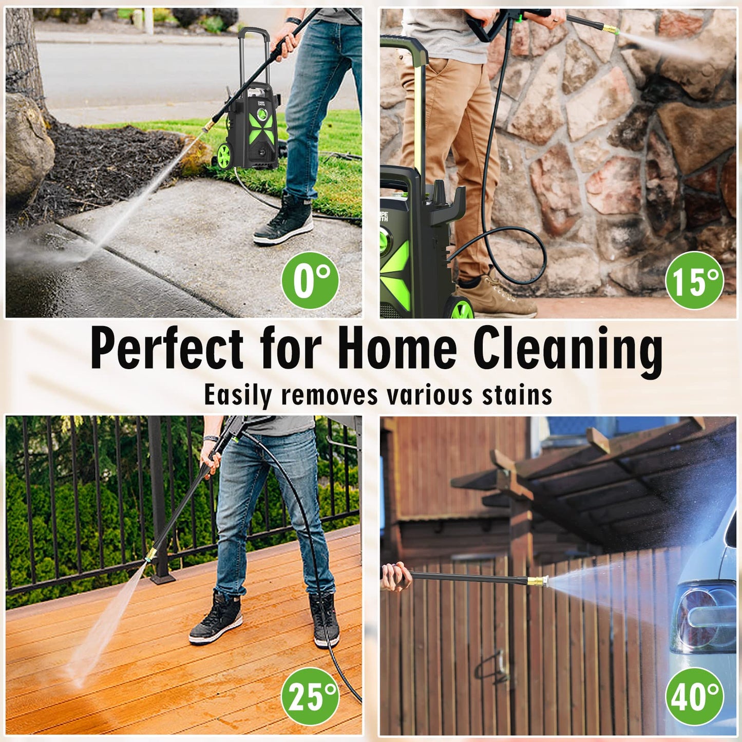 Electric Pressure Washer, SWIPESMITH 2800 Max PSI 2.4 GPM Power Washer with Telescopic Handle, Car Wash Machine with 4 Quick Connect Nozzles, Foam Cannon, for Cars, Patios, and Floor Cleaning