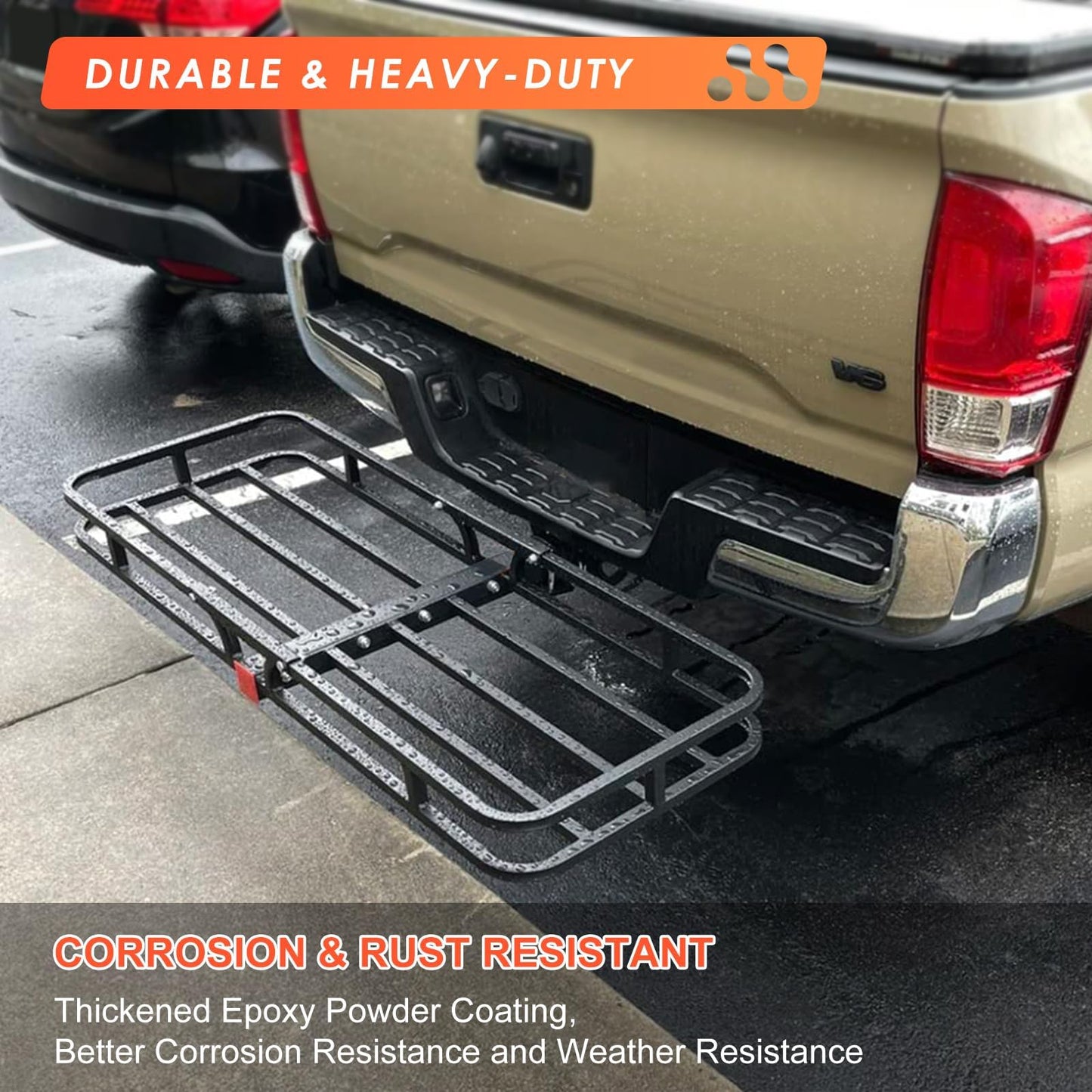 Hitch Cargo Carrier Rack 53"*19"*5" + Waterproof Bag 9 Cu.Ft. (51"*17"*18")