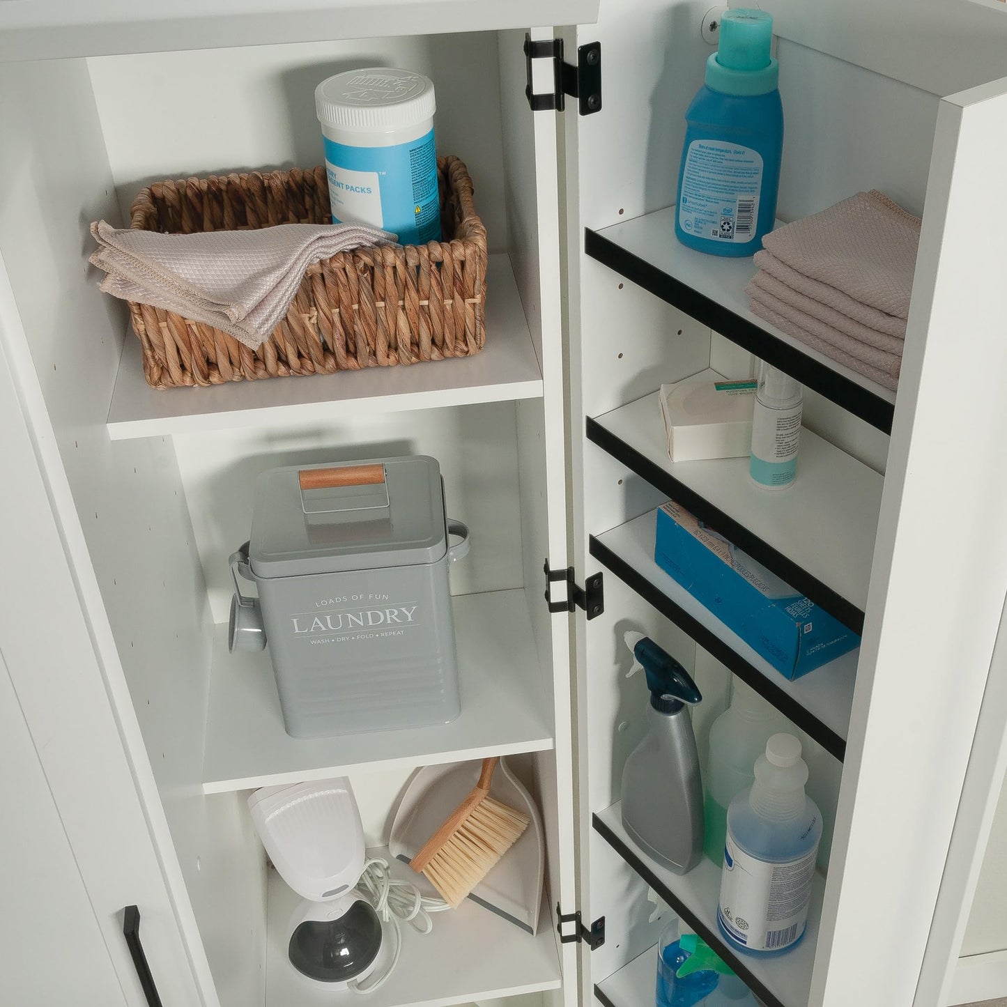 Sauder HomePlus Kitchen Storage Pantry Cabinet with Swing Door Storage and Adjustable Shelves, in Soft White finish