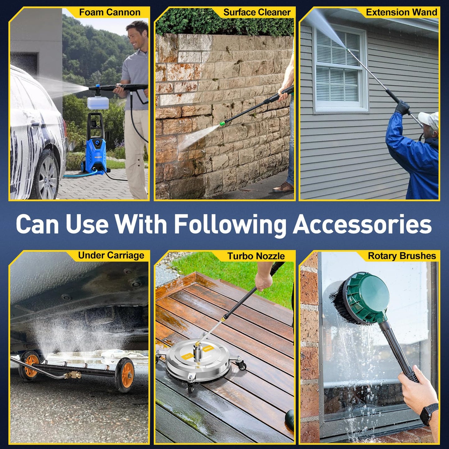 EVEAGE Electric Pressure Washer, 4200 PSI 2.8 GPM Power Washer with 1000ML Foam Cannon, 3 Pressure Nozzles, for Car/Fences/Driveway/Home/Patio Cleaning