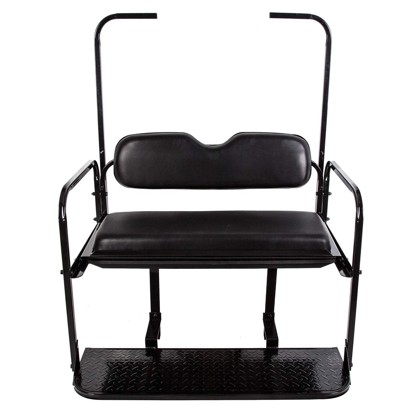 ECOTRIC Flip Folding Rear Back Seat Kit Compatible with 1995-Up EZGO TXT Golf Cart w/ roof support - You Will Receive 2 Packages