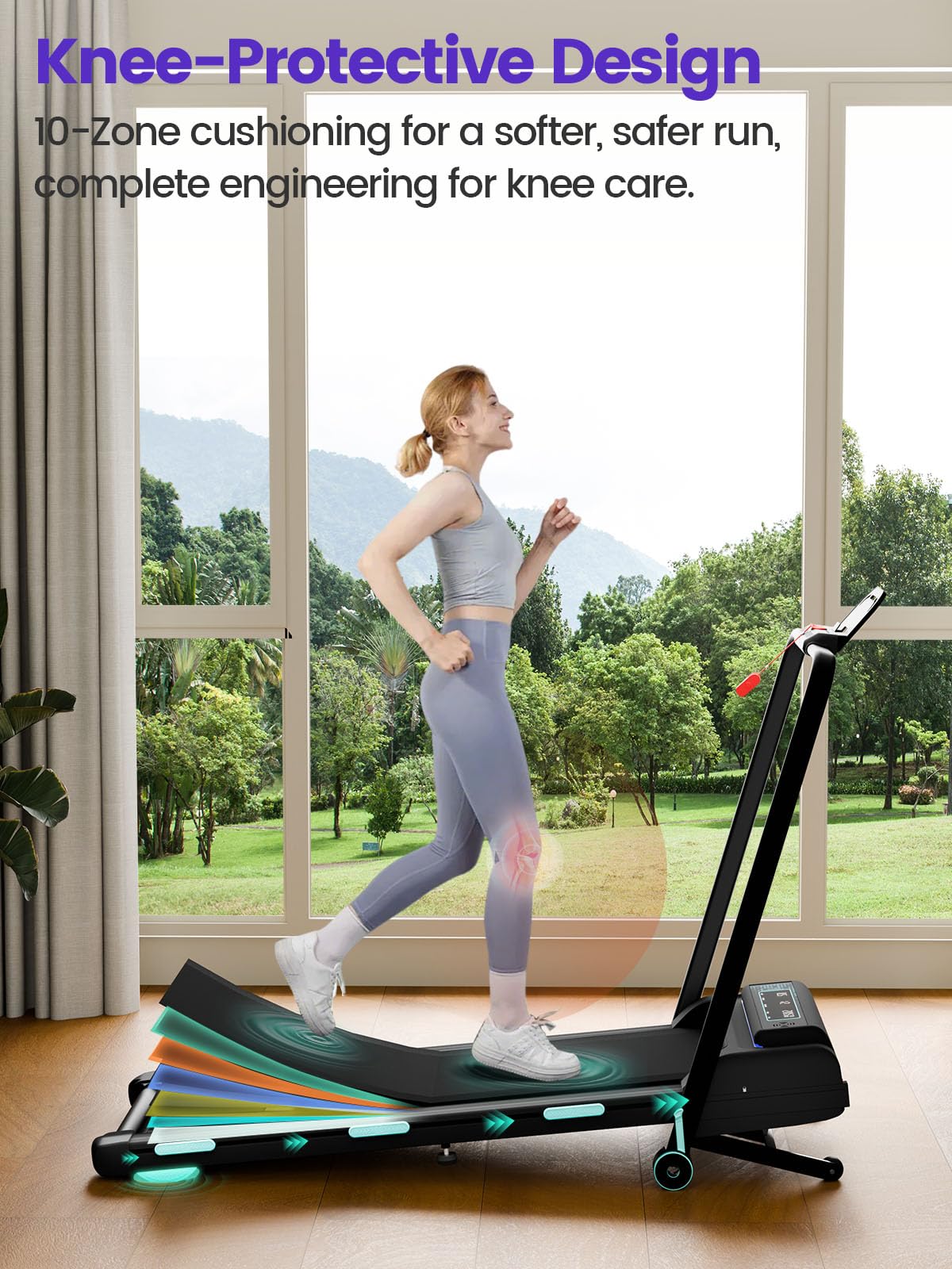 Jackfield Walking Pad with Handle Bar, 3.5HP Walking Pad Treadmills for Home, Portable Under Desk Treadmill with 12% Auto Incline, LED Display, Bluetooth Speaker, 450 Lbs Capacity, APP Connect