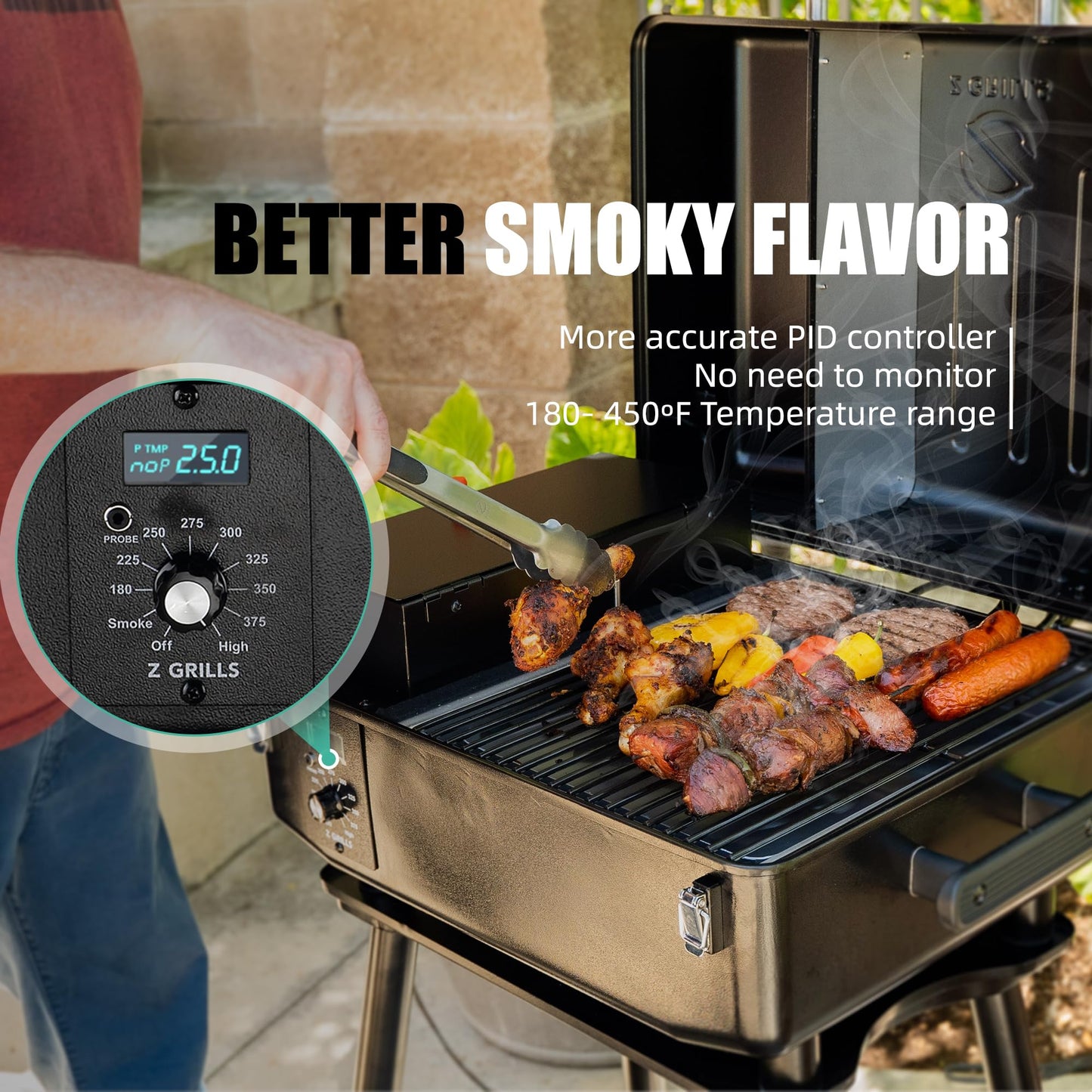 Z GRILLS 2026 200A Pellet Grill & Smoker - 202 sq.in Compact Wood Pellet BBQ with PID 3.0 Precision Control, Auto Feed System, Portable Small-Space Grill for Camping & Backyard Cooking