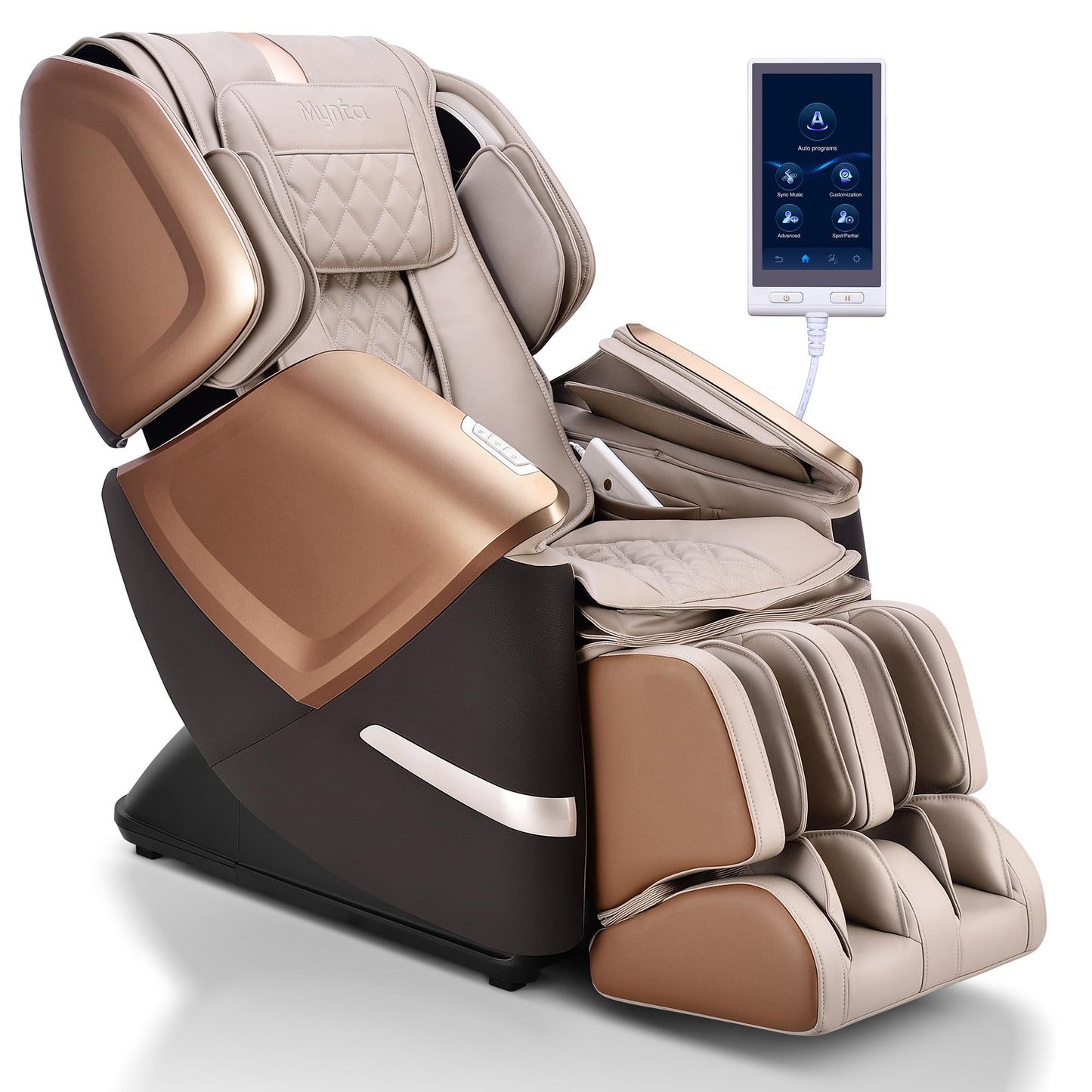 MYNTA 4D Massage Chair for Full Body, 4D+2D Dual Mechanism with Waist & Shawl Heating, Zero Gravity Recliner Foot & Calf Massage, Extended SL-Track, Music Sync with Hi-Fi Bluetooth Speaker