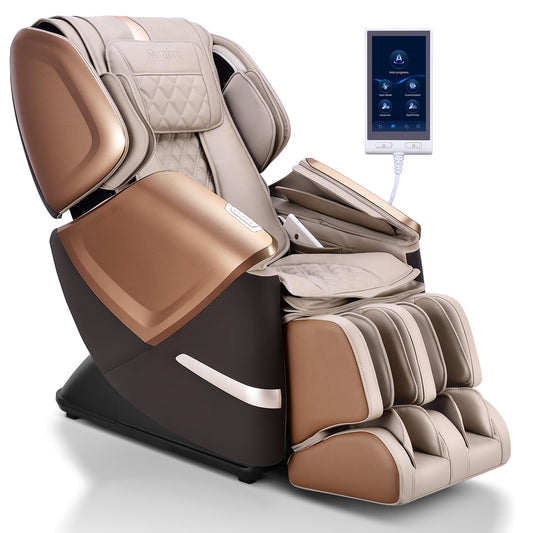 MYNTA 4D Massage Chair for Full Body, 4D+2D Dual Mechanism with Waist & Shawl Heating, Zero Gravity Recliner Foot & Calf Massage, Extended SL-Track, Music Sync with Hi-Fi Bluetooth Speaker