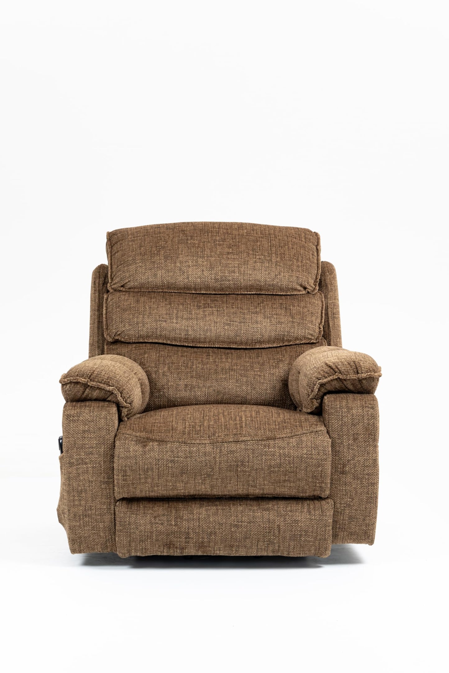 GDFStudio Lay Flat Power Lift Recliner Chair with Heat Massage Dual Motor Infinite Position Recliner USB and Type C Charging Cup Holders for Living Room Bedroom, Brown