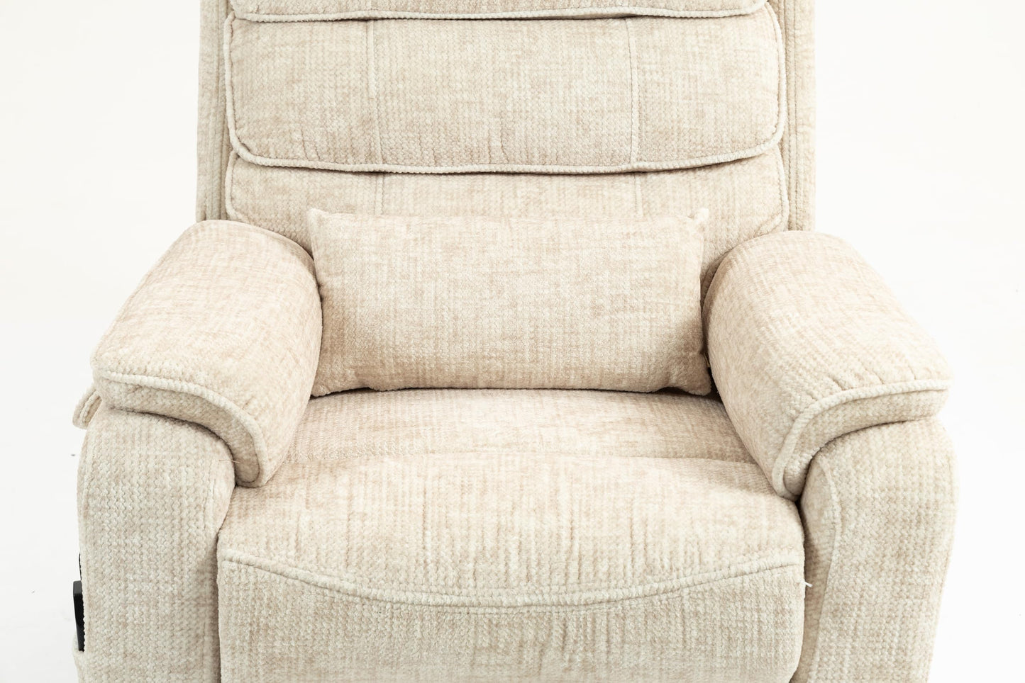 GDFStudio Oversized Power Lift Recliner Chair with Heat Massage Wireless Charging 180 Degree Lay Flat Electric Reclining Sofa with Cup Holder for Living Room Bedroom, Cream