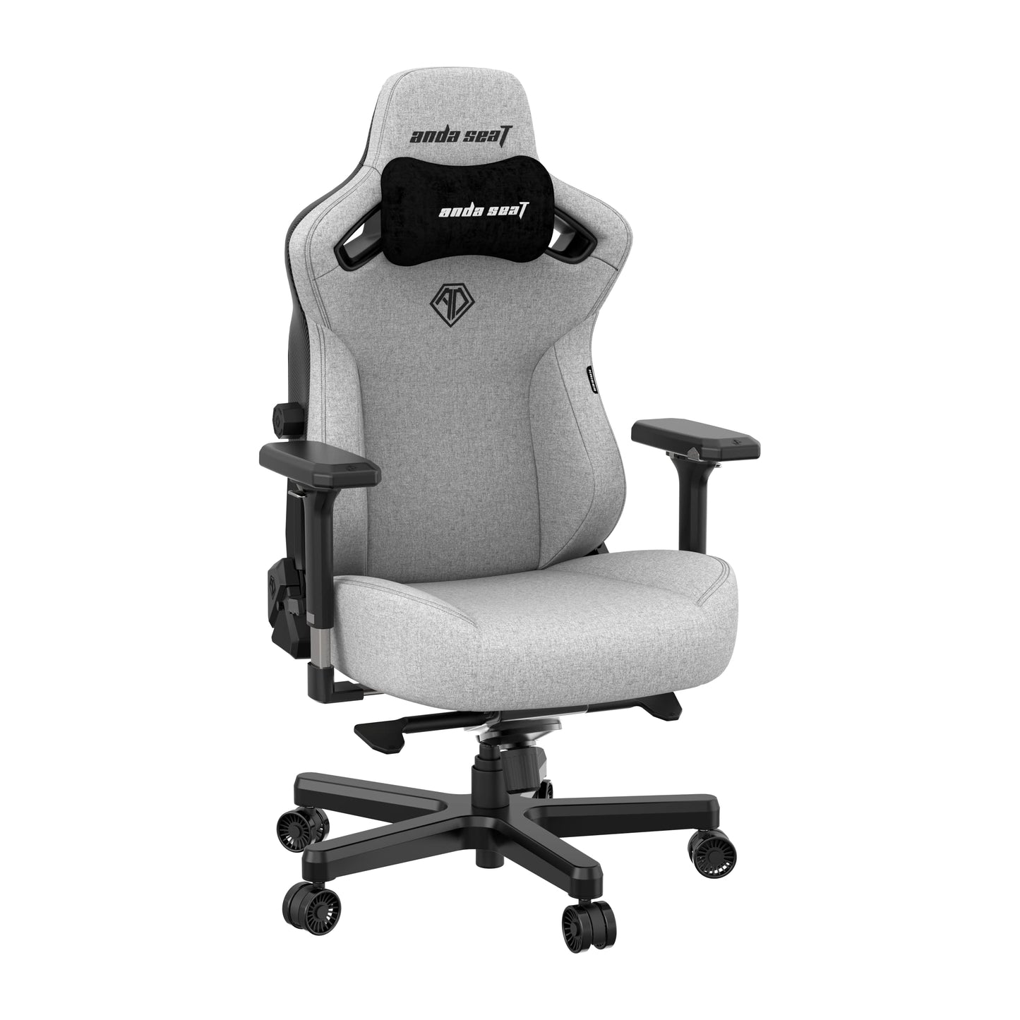 Anda Seat Kaiser 3 XL Gaming Chairs for Adults - Ergonomic Gray Fabric Gaming Chair with Lumbar Support, Comfortable Office Seat with Neck Support - Heavy Duty Wide Gamer Seat