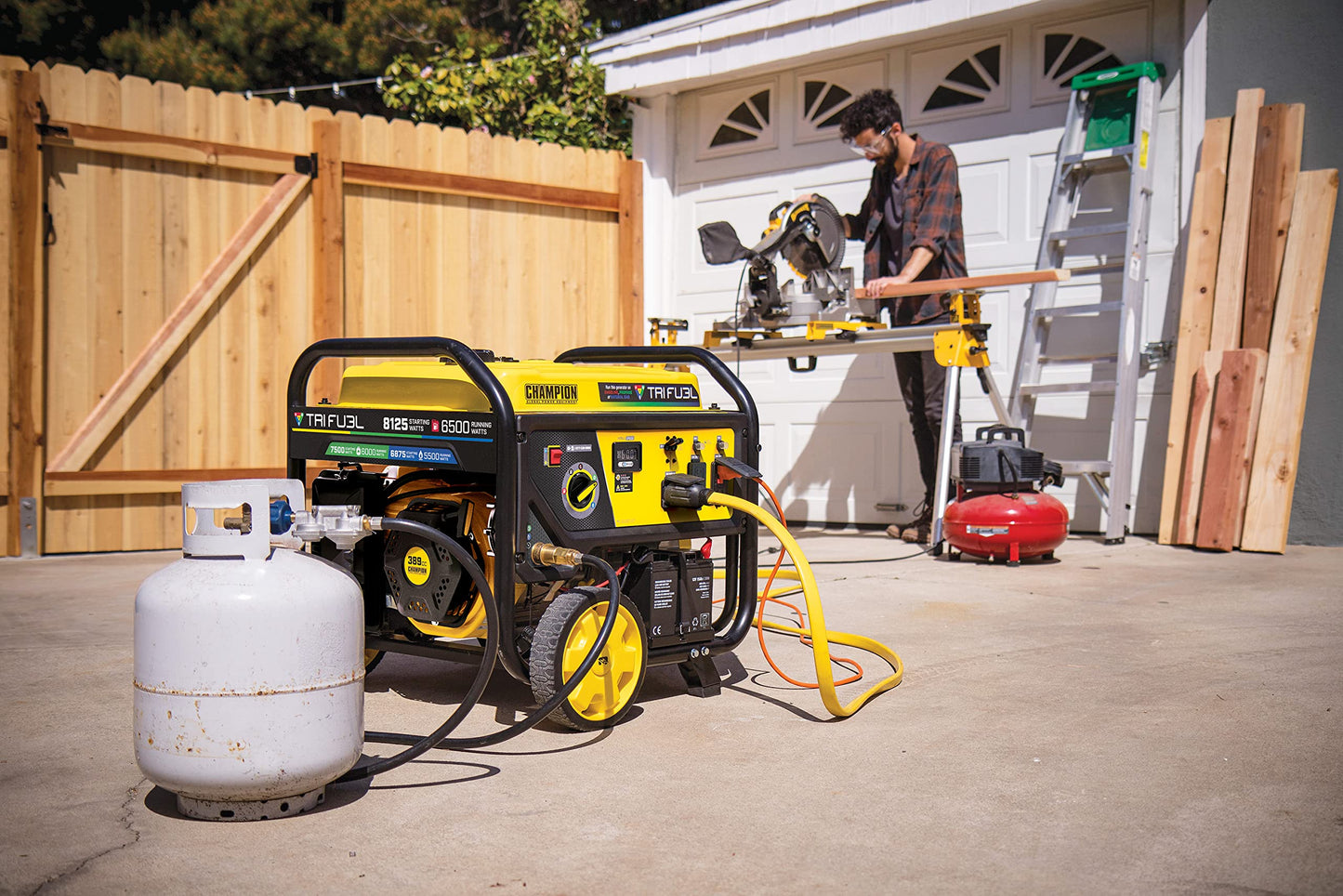 Champion Power Equipment 8125-Watt Electric Start Tri-Fuel Portable Generator with Free 3-Year Warranty