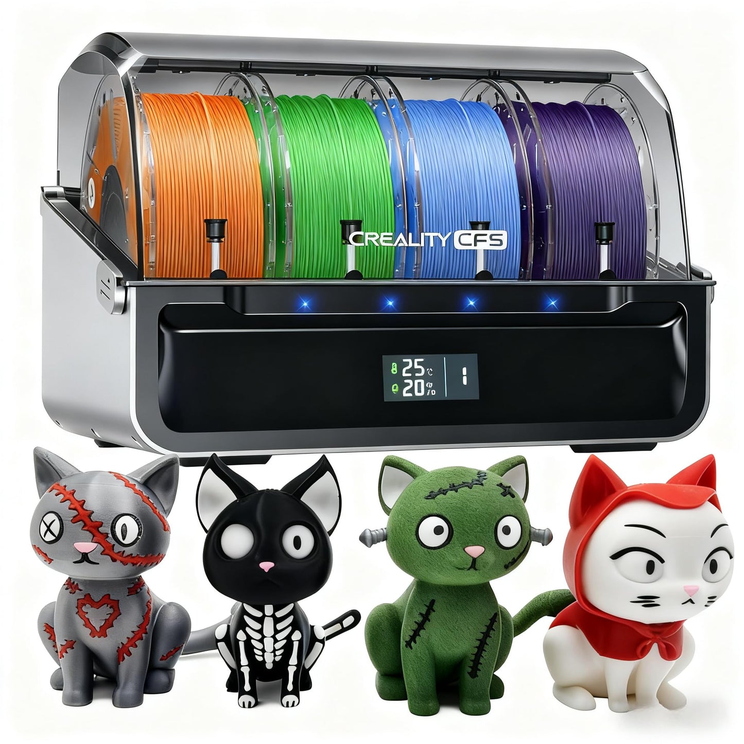 Creality CFS Multi-Color 3D Printer Filament System, Auto Material Identification, Smart Switching/Relay, Supports 4 Parallel Devices for 16 Color Printing, Compatible with K2 Plus/Hi 3D Printers